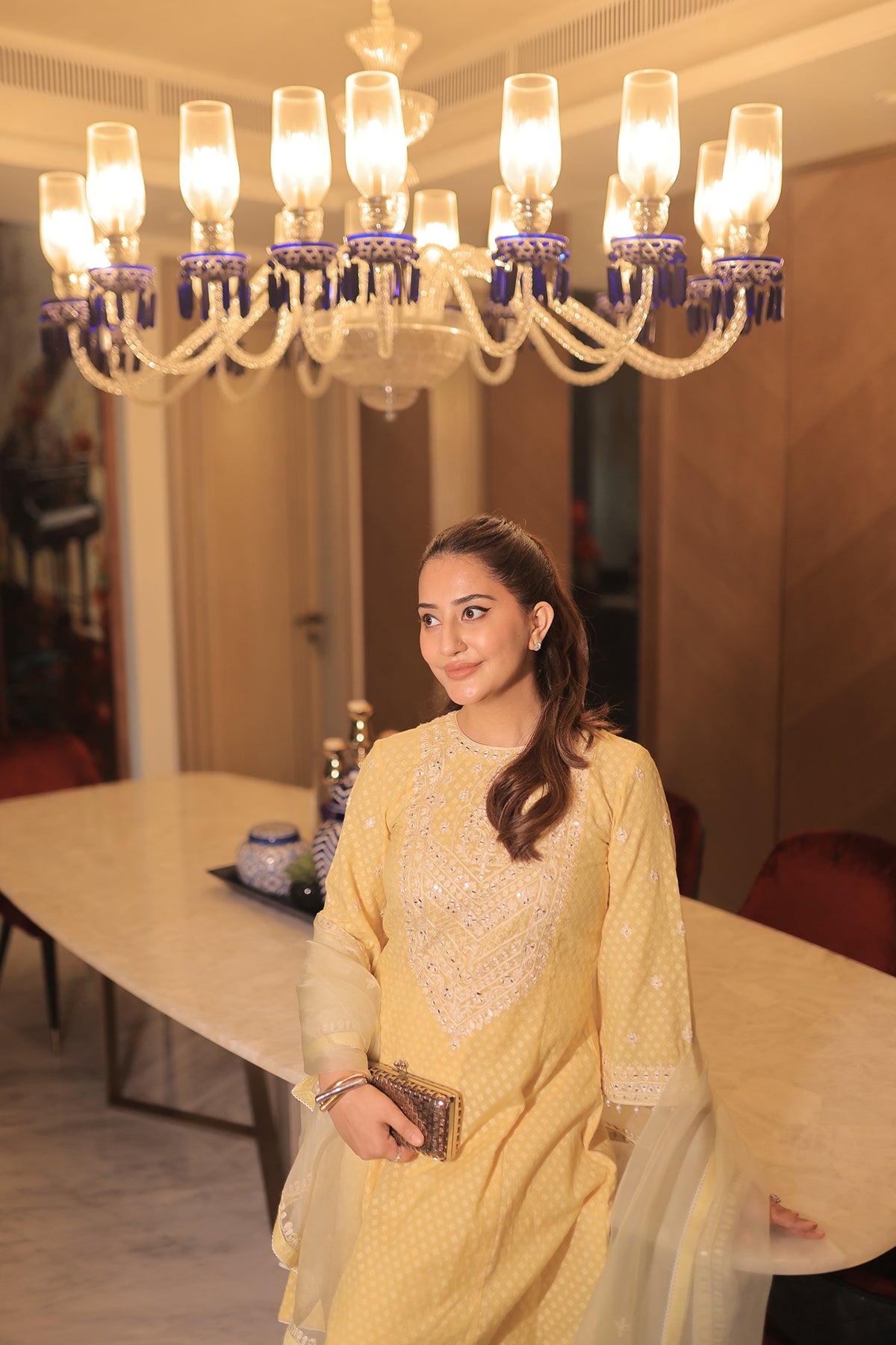 Tripiti Gulati  In Nida - Lemon Yellow  Short Choga With Farshi Salwar