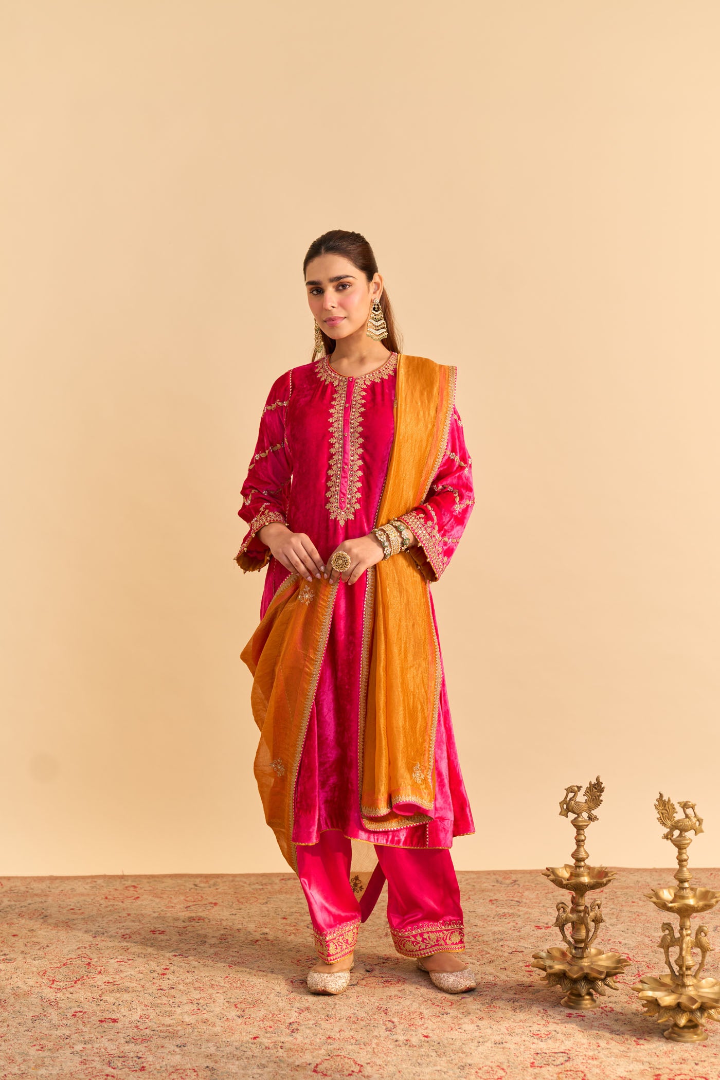 Azmiya - Hotpink Chauga with Salwar