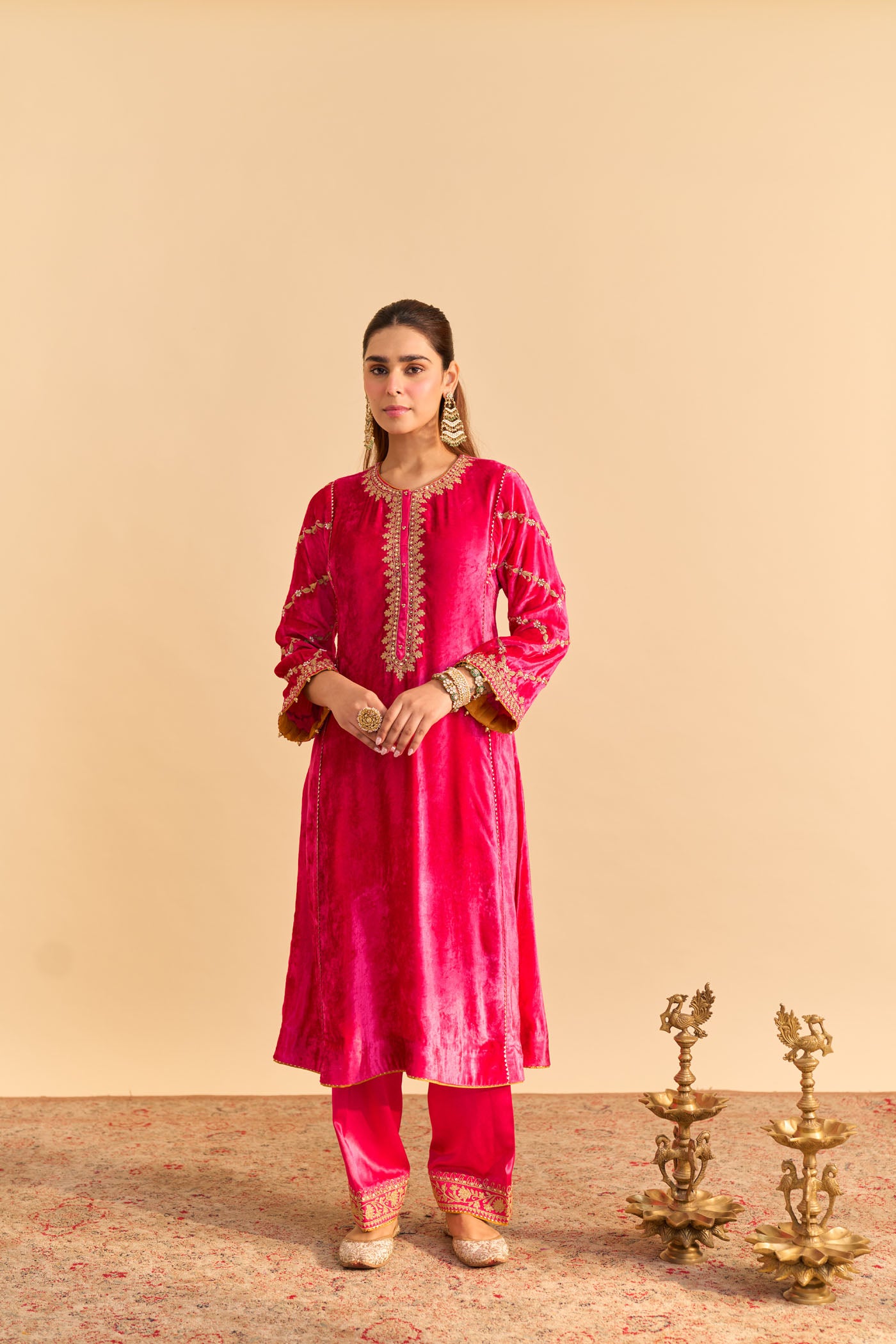 Azmiya - Hotpink Chauga with Salwar