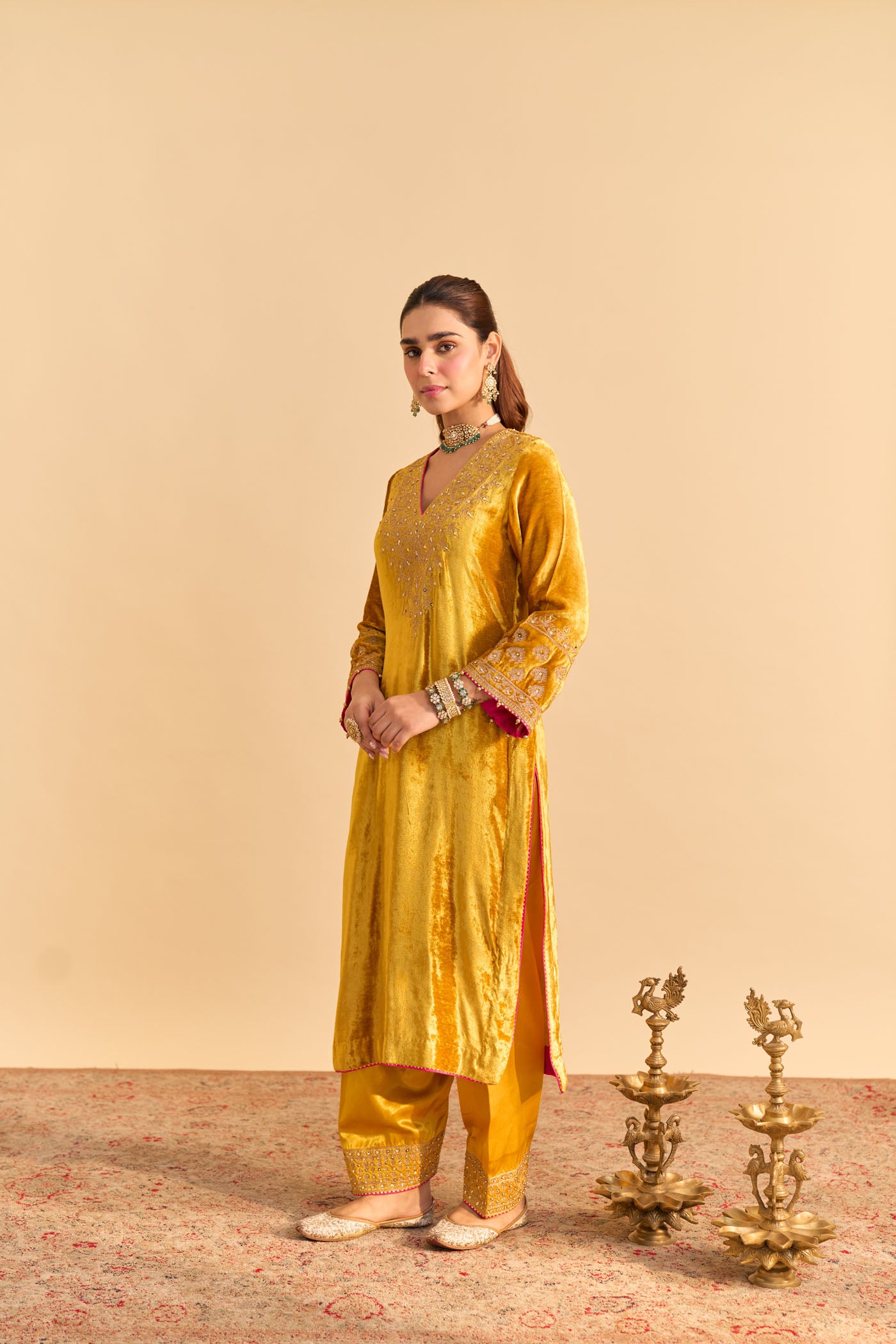 Aynaz - Mustard Kurta with Salwar