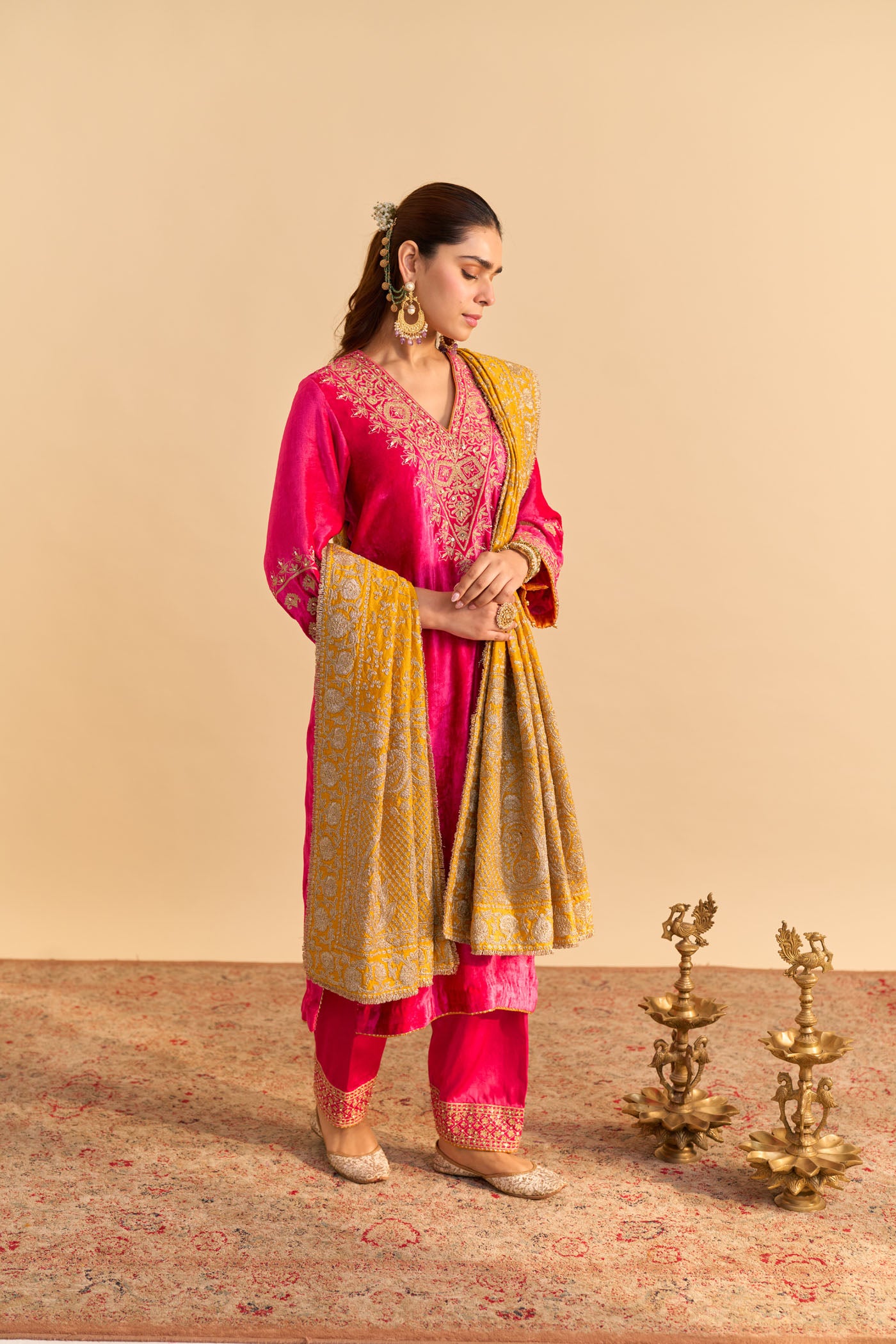 Aynaz - Hotpink Kurta with Salwar