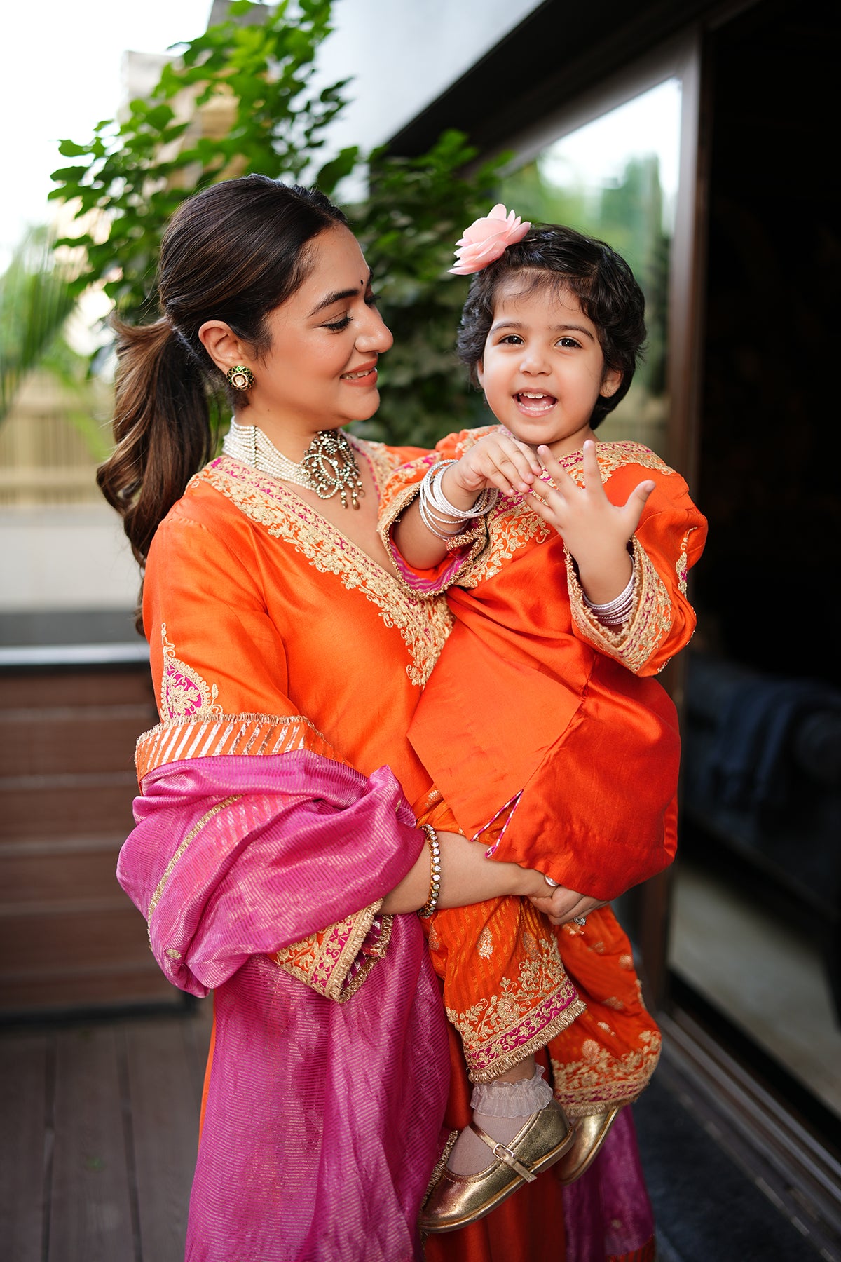 Liana Burnt Orange Chauga with Salwar