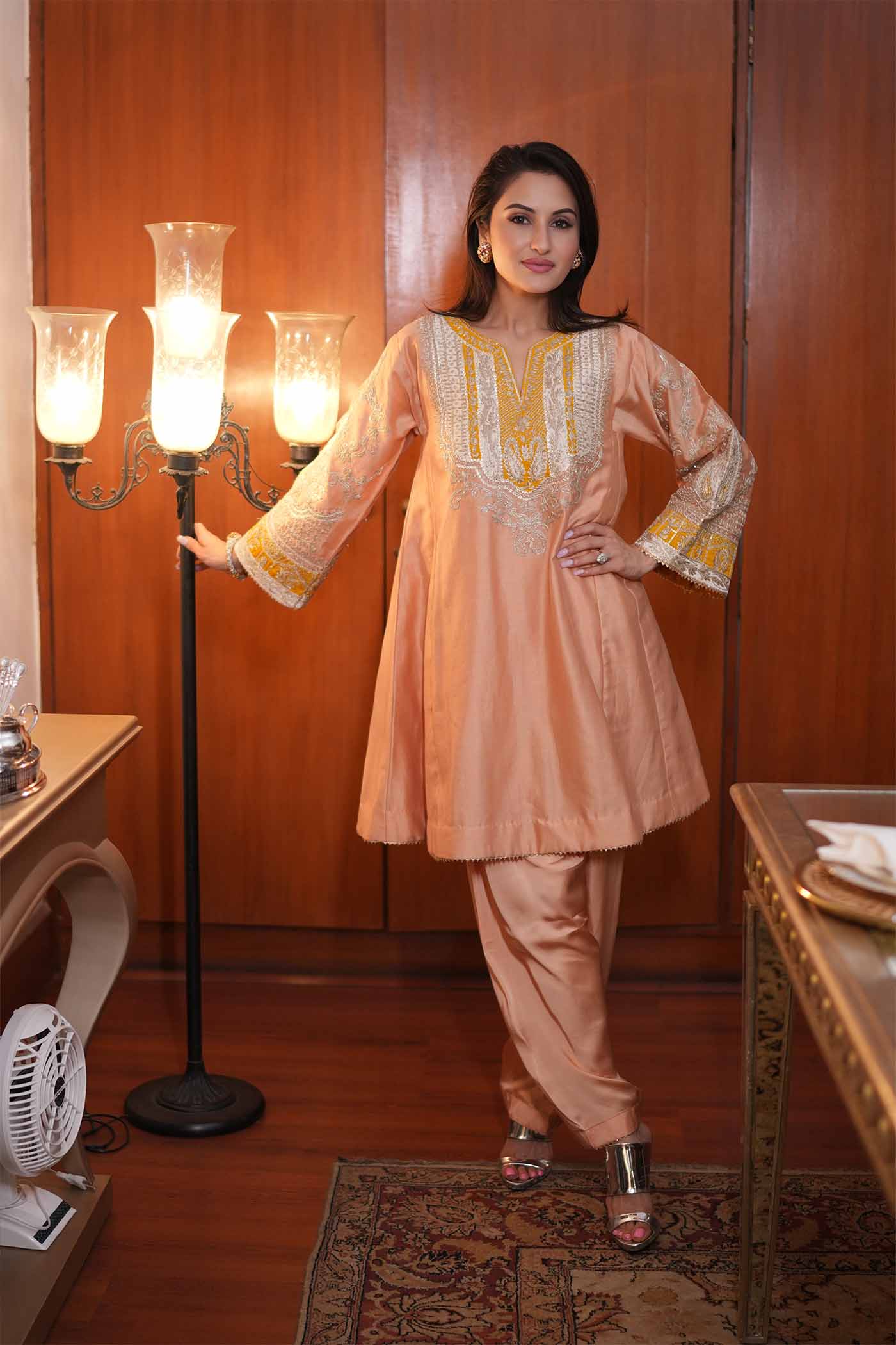 Payal Sen In MOHSINA - ROSE PINK SHORT KALIDAAR CHOGA WITH SALWAR