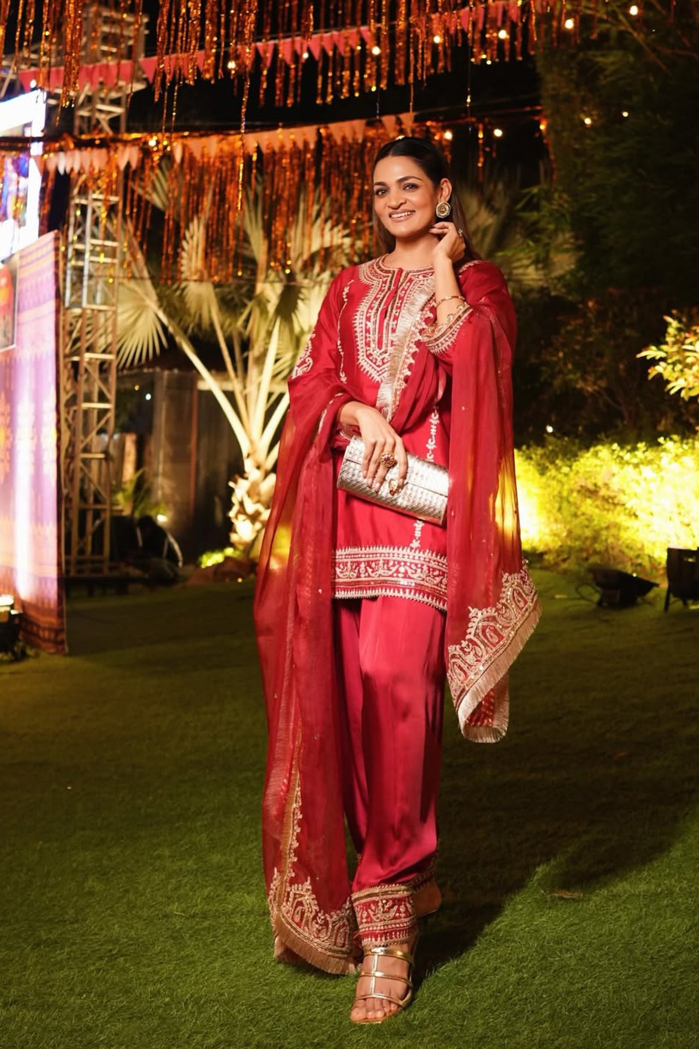Supriya Nagpal In MEHAK - DEEP RED SHORT KURTA WITH SALWAR AND DUPATTA