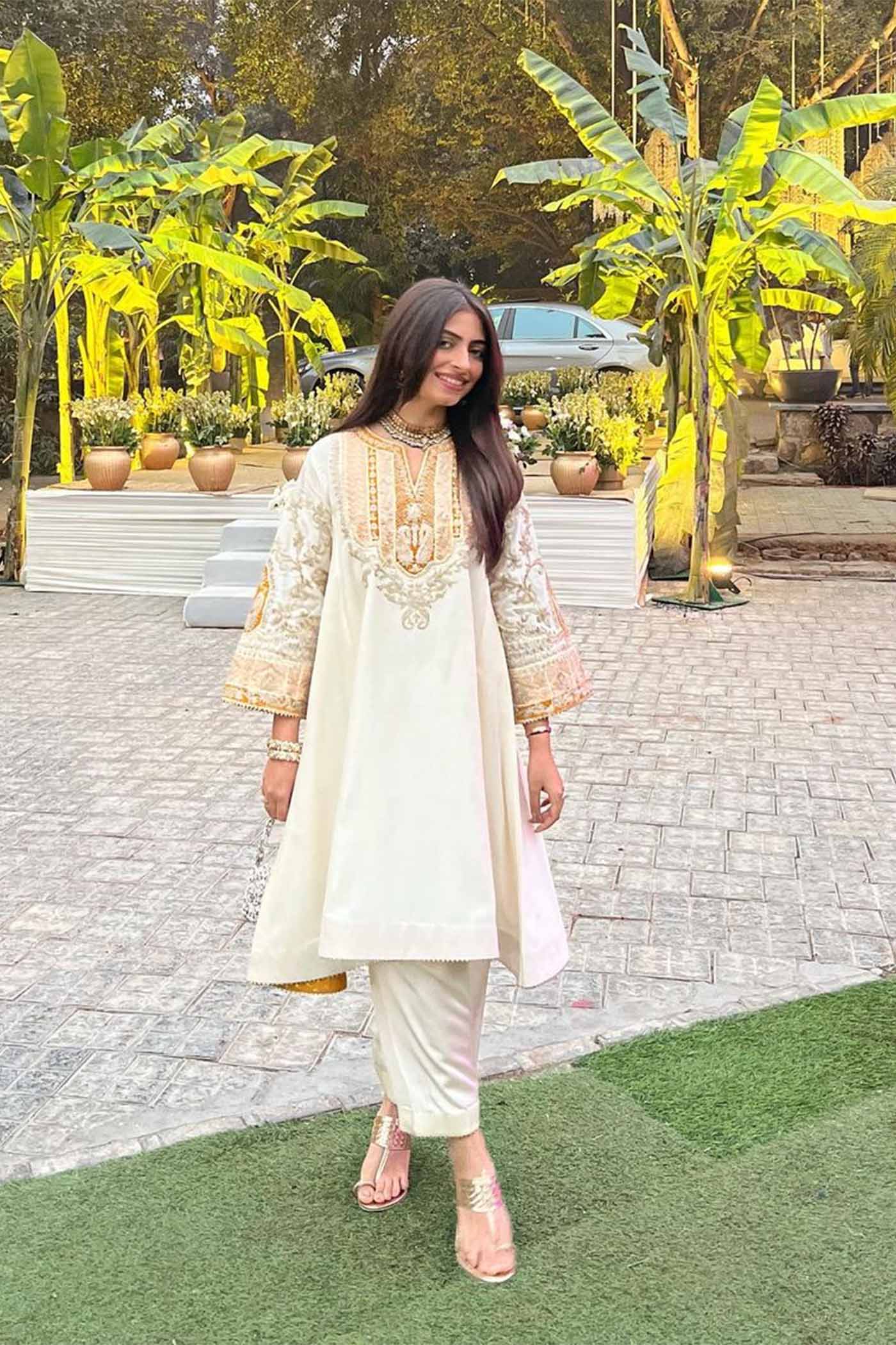 Gouri Grover IN MOHSINA - DAISY IVORY SHORT KALIDAAR CHOGA WITH SALWAR