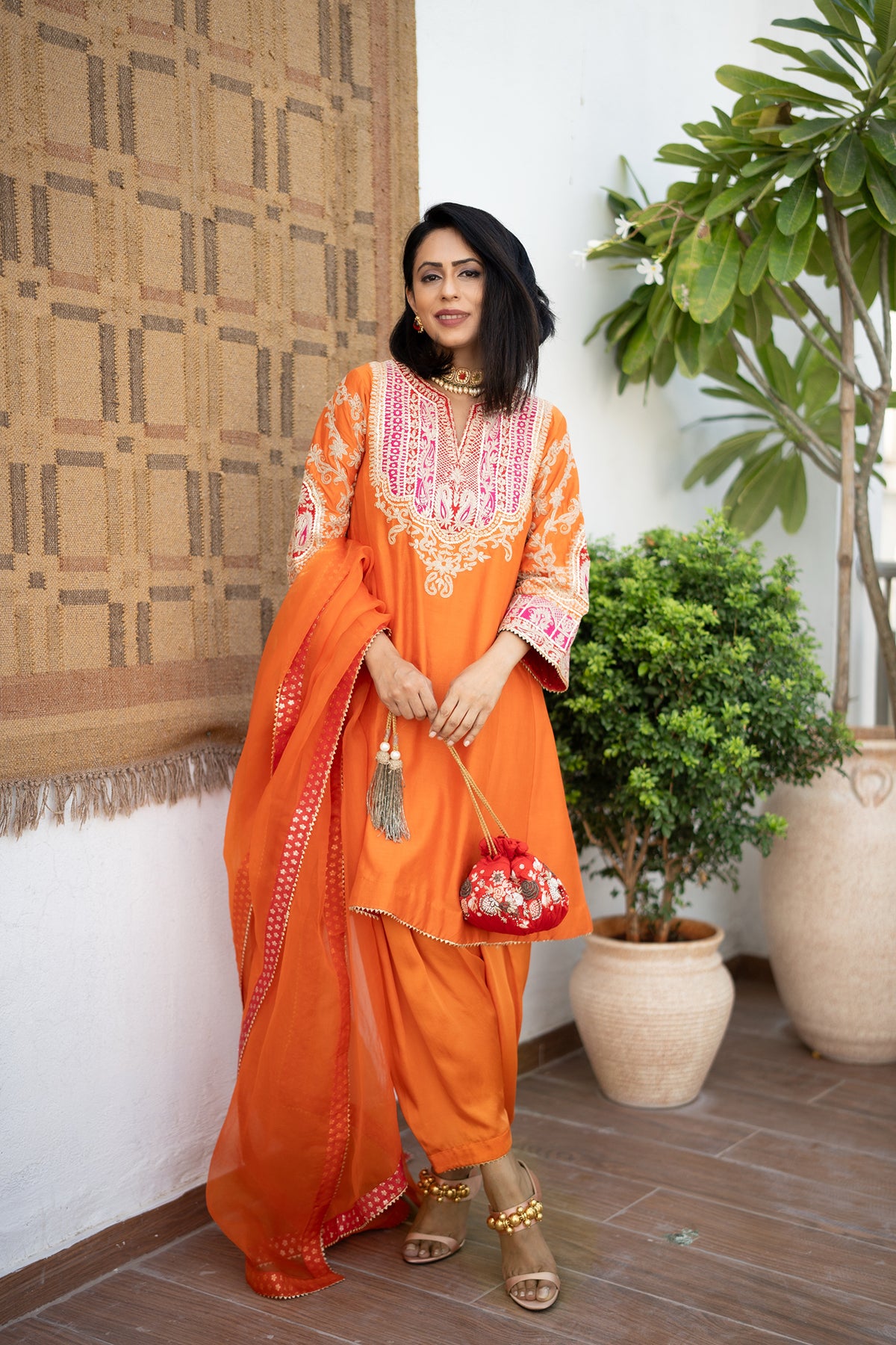 Pavitra Sagar In MOHSINA - Orange SHORT KALIDAAR CHOGA WITH SALWAR