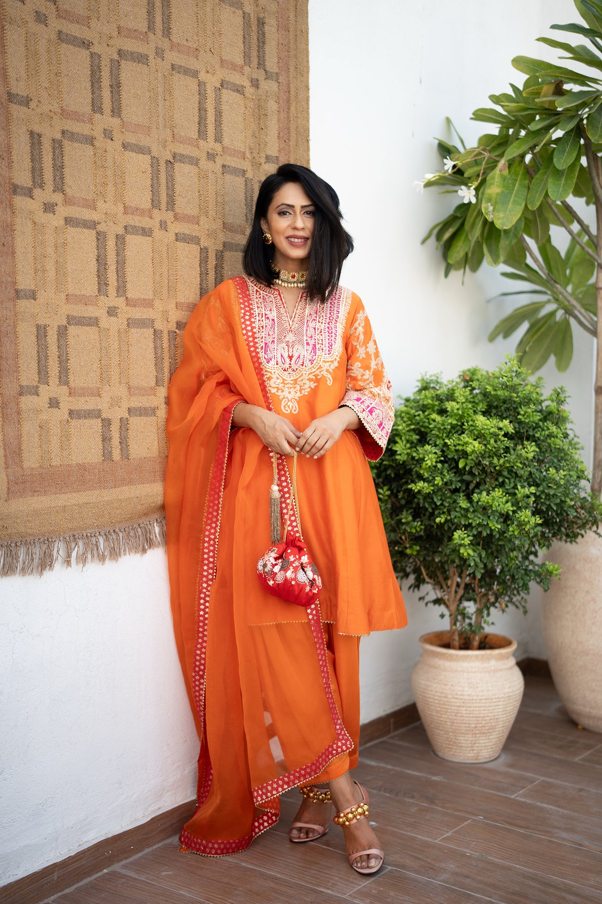 Pavitra Sagar In MOHSINA - Orange SHORT KALIDAAR CHOGA WITH SALWAR