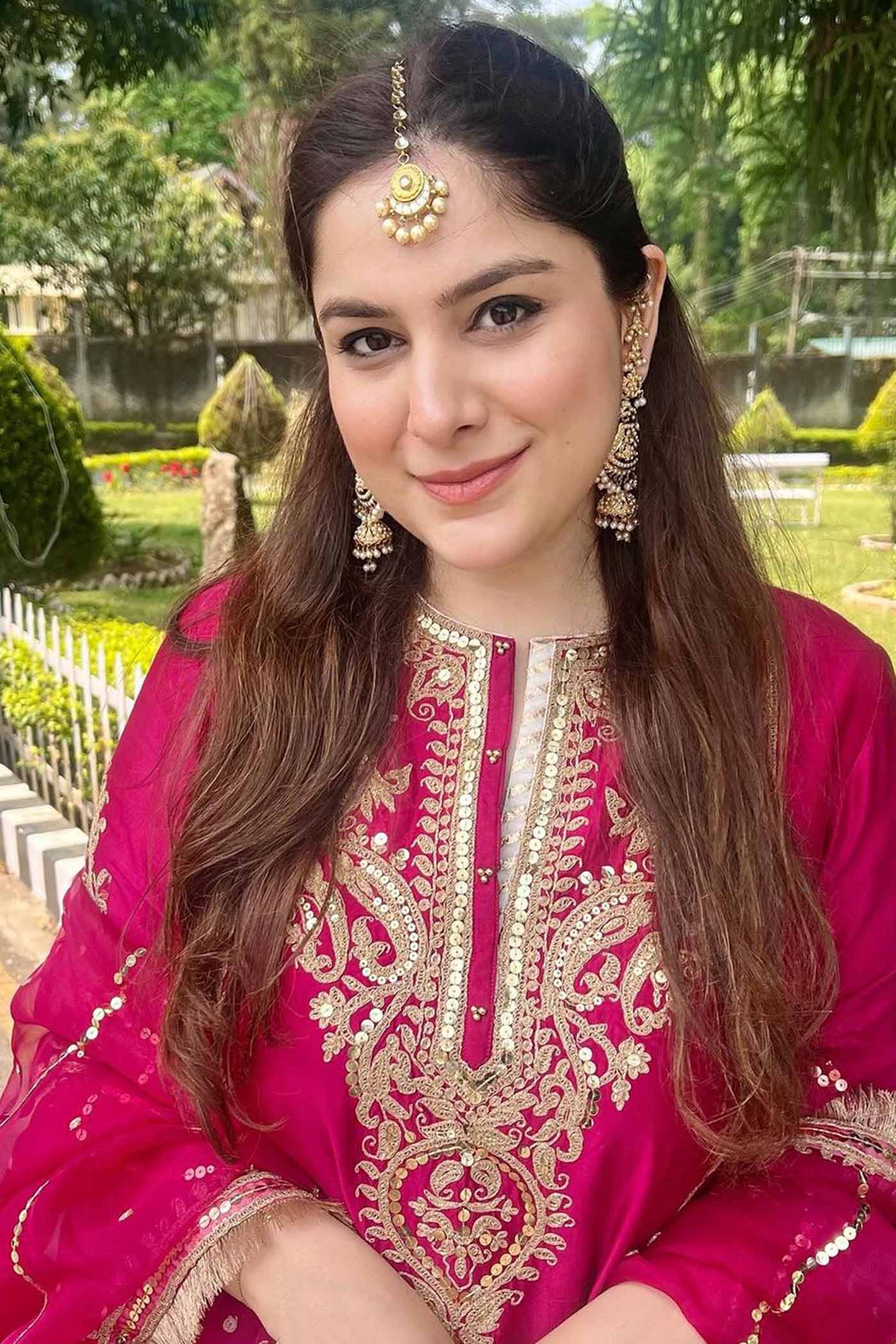 Guntas Sethi In MAHIKA - HOTPINK LONG KURTA WITH PALAZZO AND DUPATTA