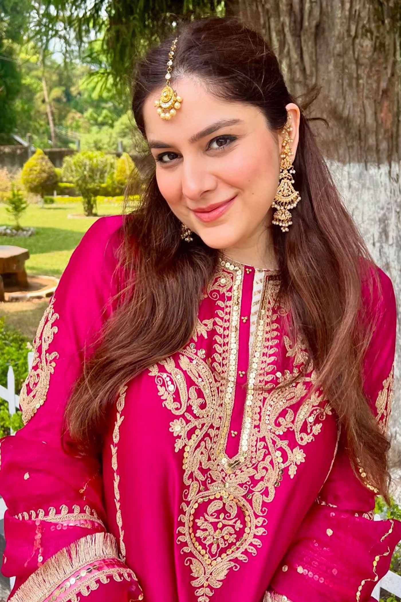 Guntas Sethi In MAHIKA - HOTPINK LONG KURTA WITH PALAZZO AND DUPATTA