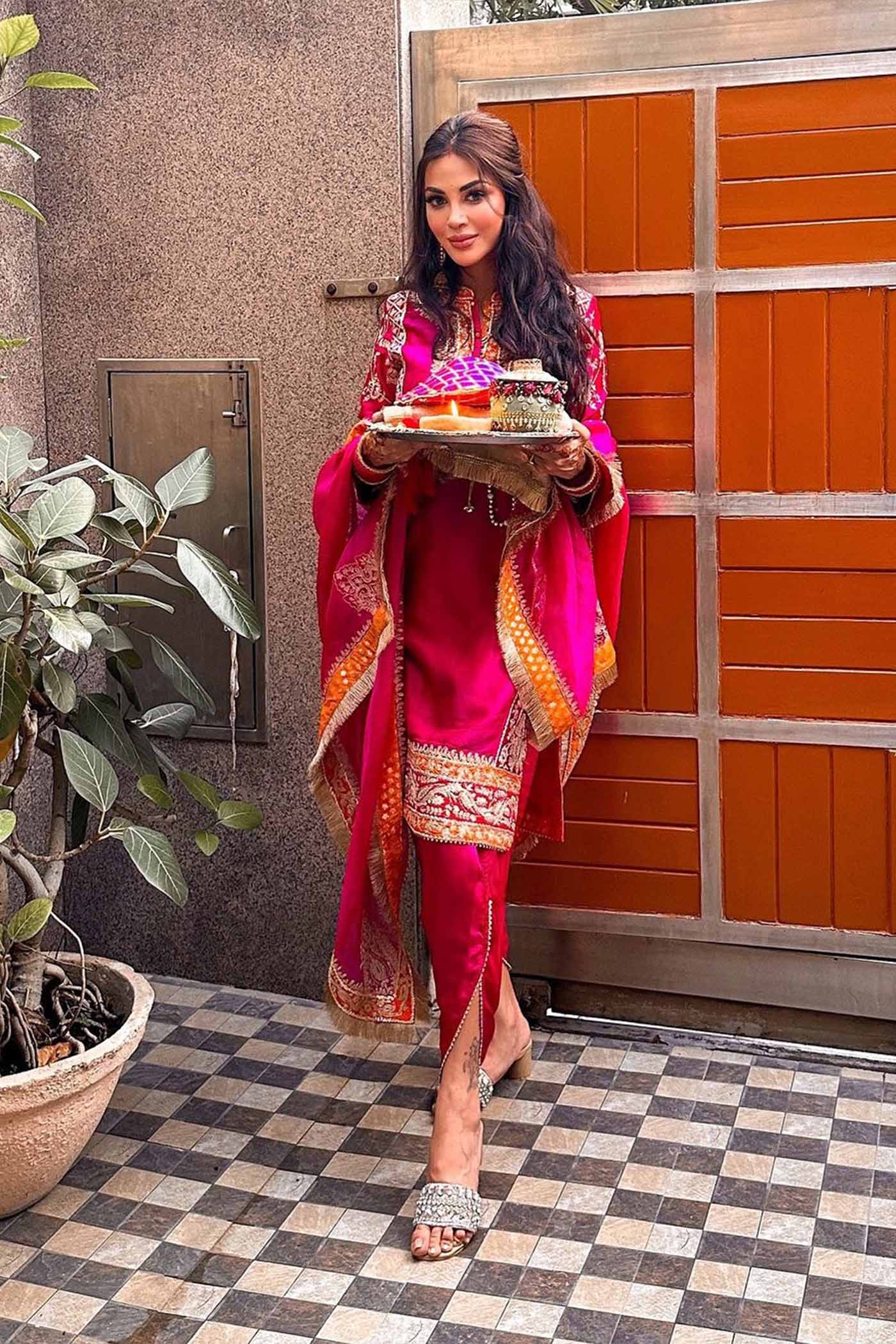 Ankita Rai In MEHNOOR - HOTPINK KURTA WITH DHOTI