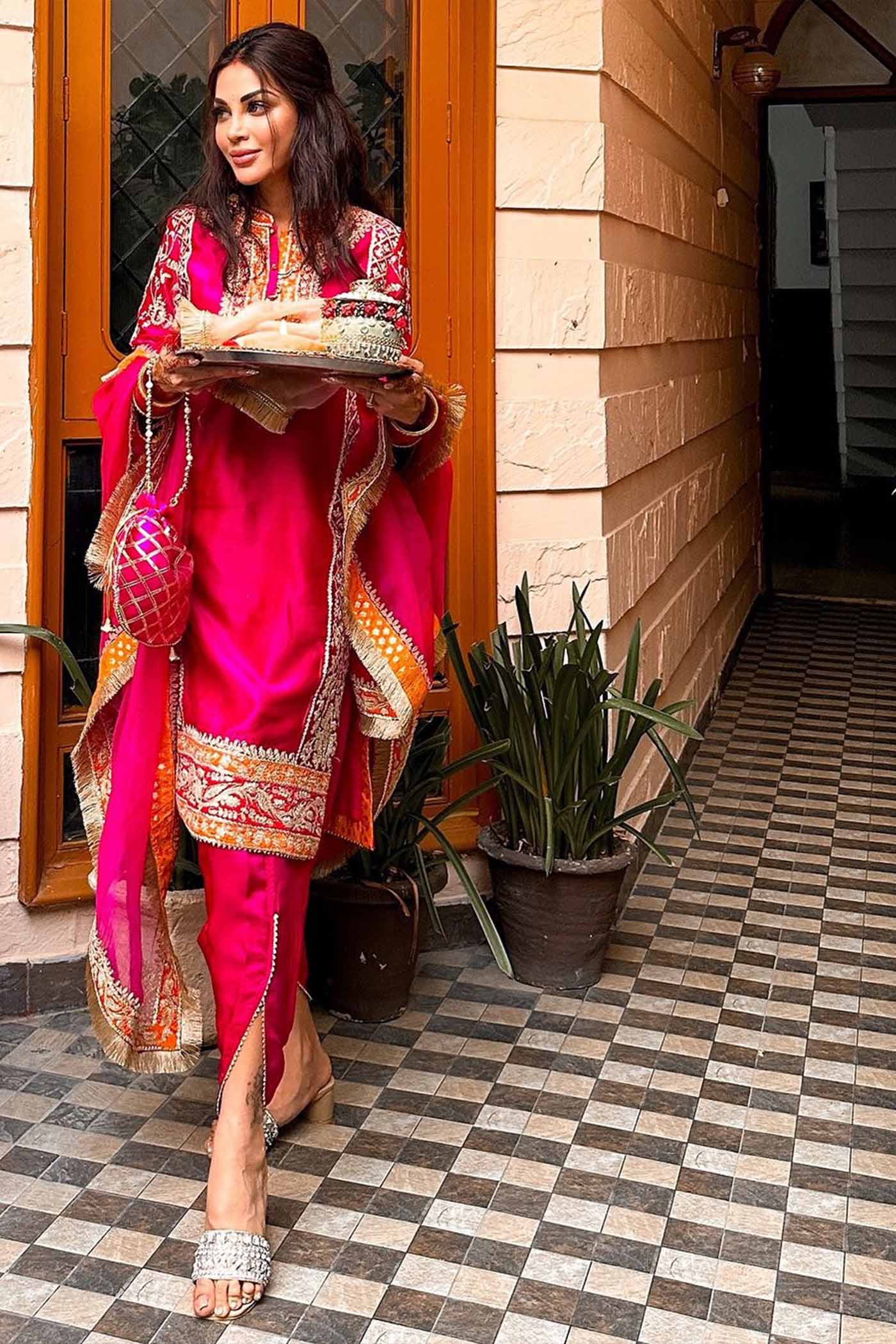 Ankita Rai In MEHNOOR - HOTPINK KURTA WITH DHOTI