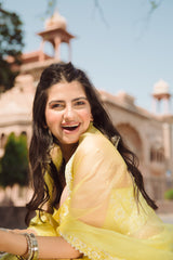 Dhriti Mehra In Samrina - Lemon Yellow Lehenga with blouse and dupatta