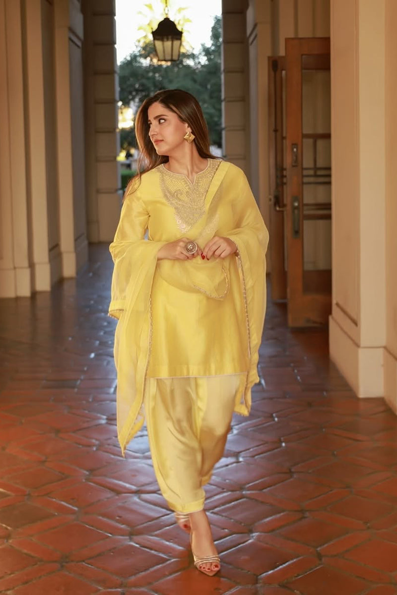 Shivani Raina In Ashira- Lemon Yellow Kurta with Salwar