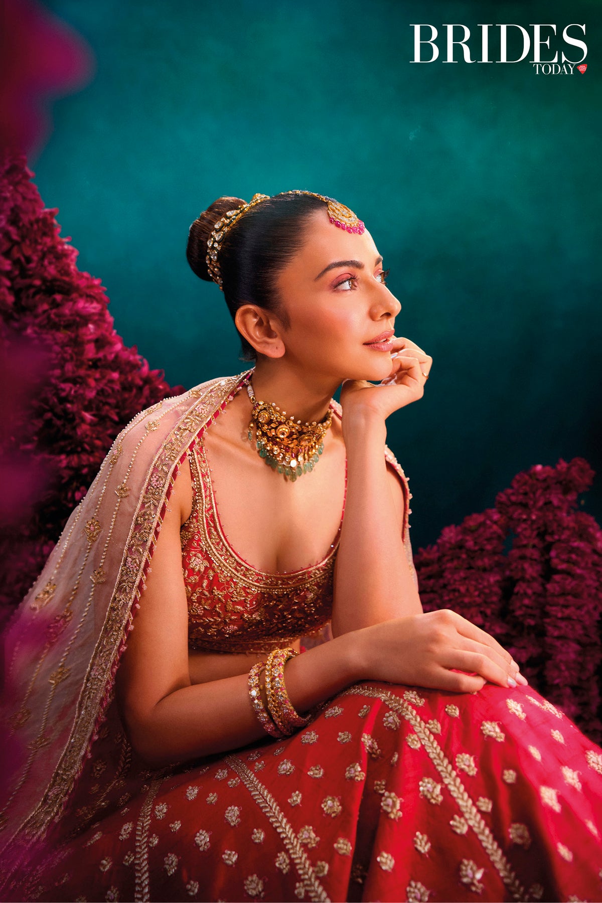 Rakul Preet Singh In Roha - Deep Red Lehenga Set with Blouse & Dupatta