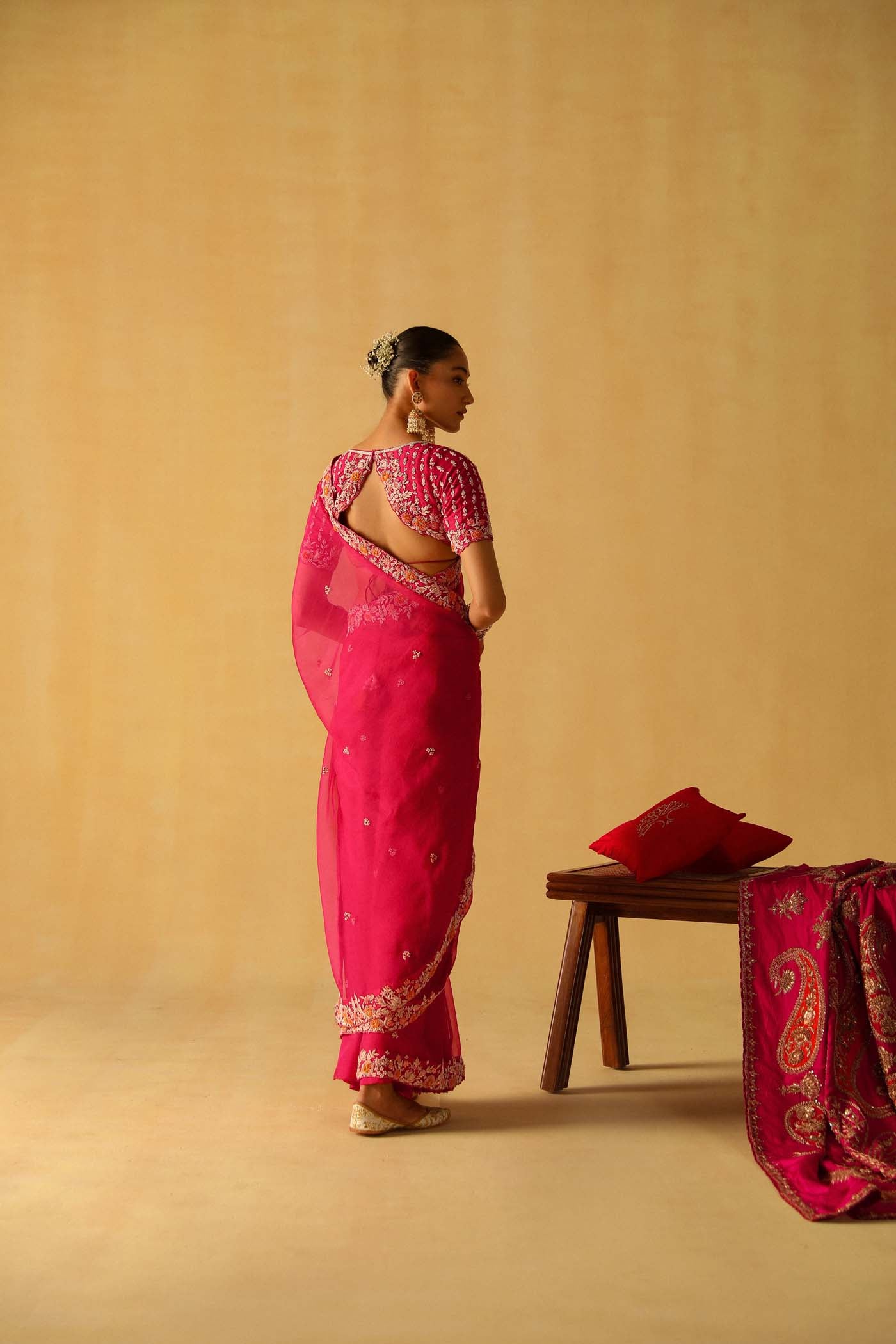 Afsa - Hotpink Saree Set