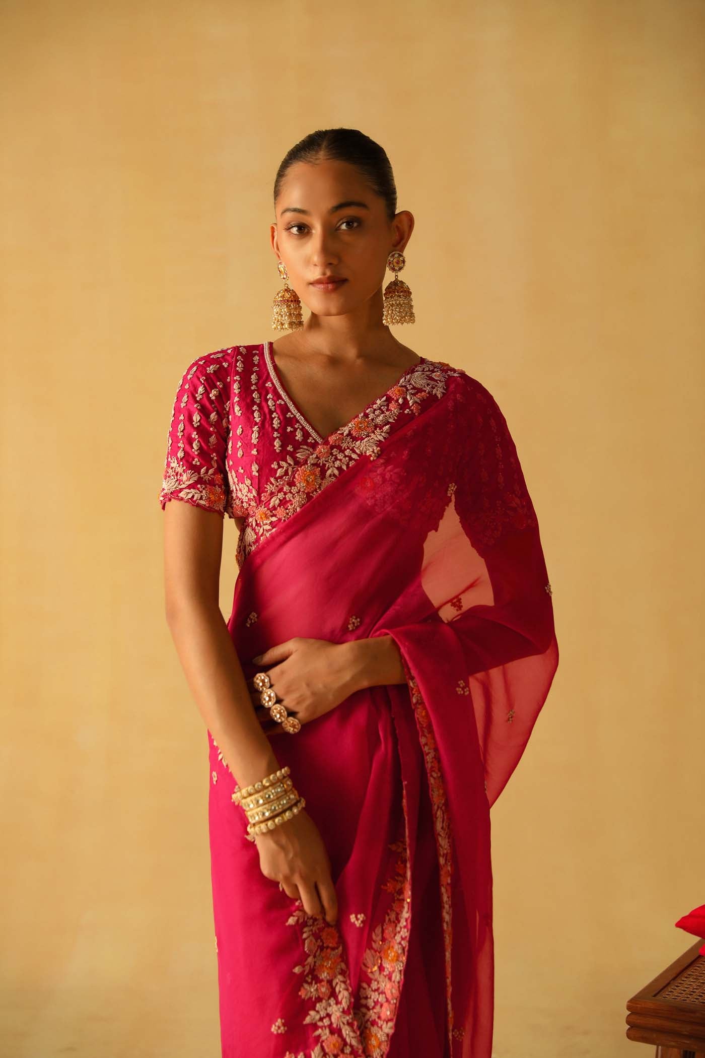 Afsa - Hotpink Saree Set