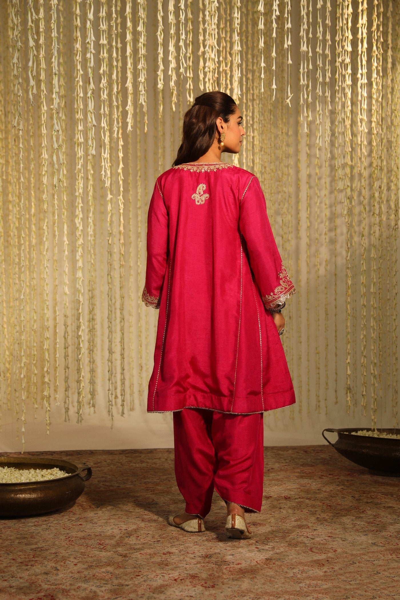 MEHER - HOT PINK SHORT CHAUGA WITH SALWAR (RTS)