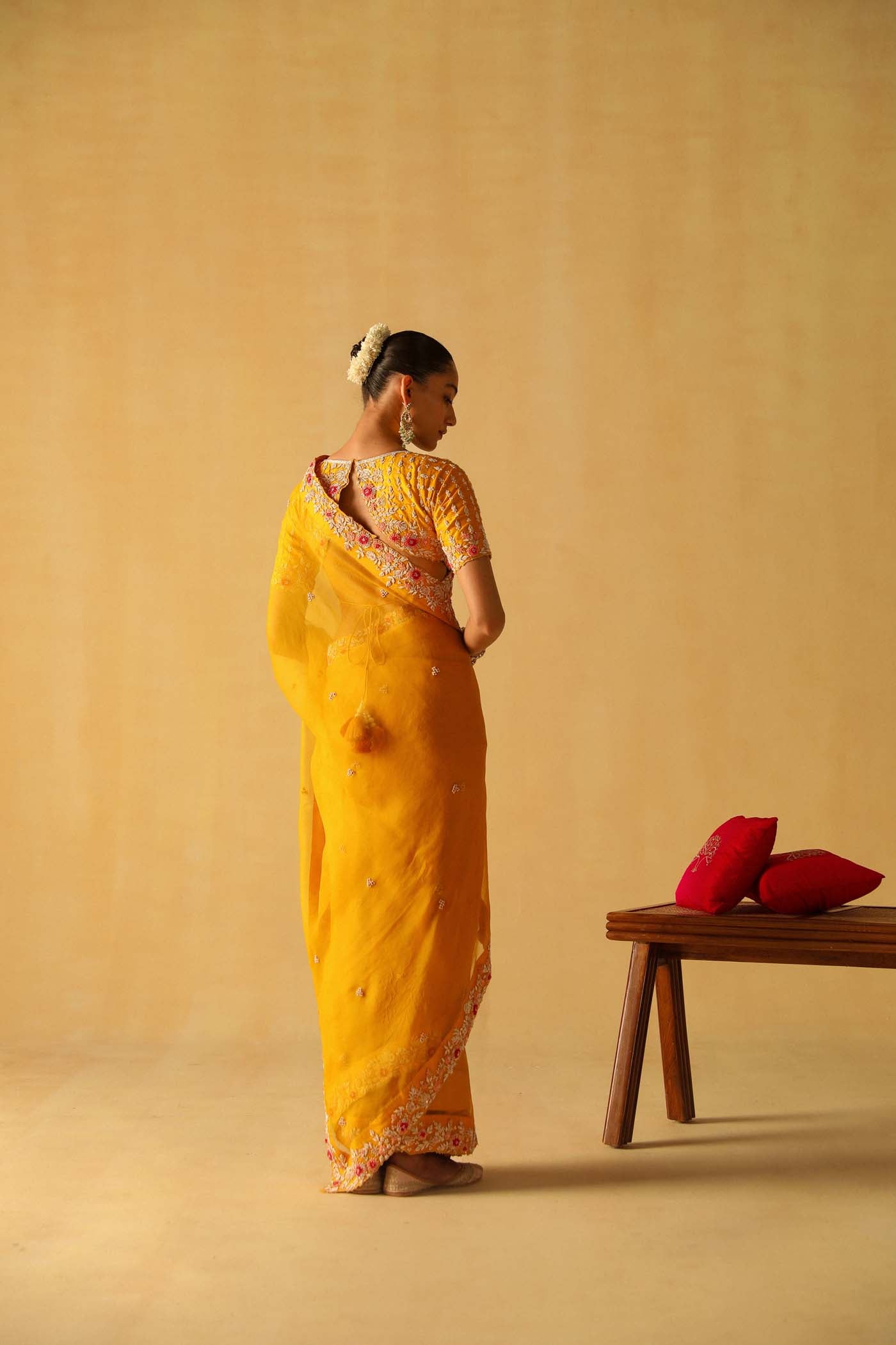 Afsa - Mustard Saree Set