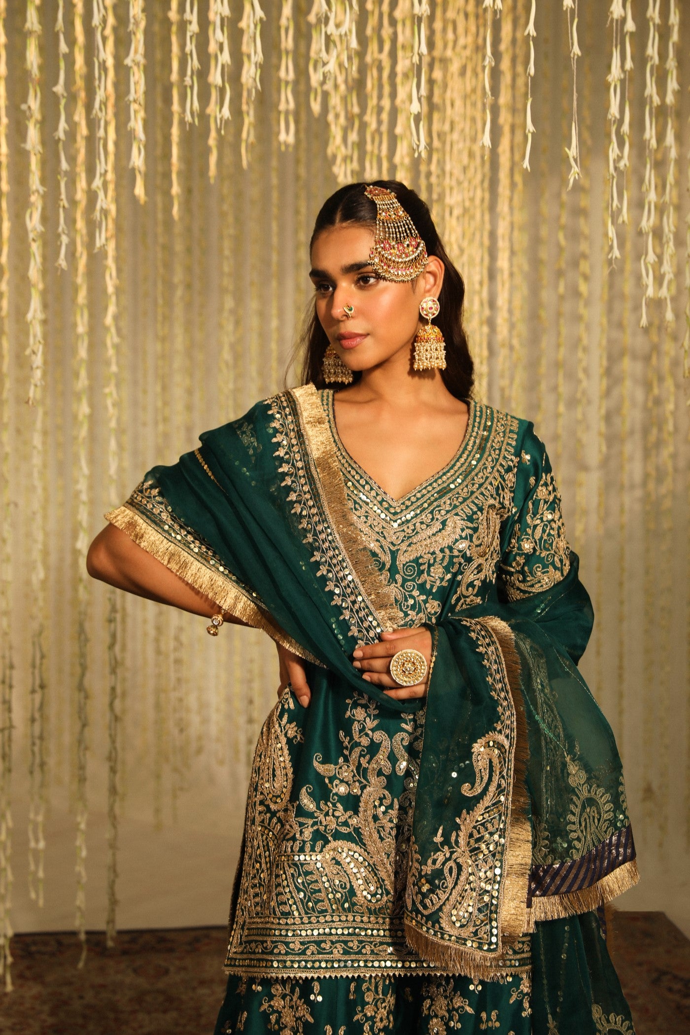 Chandni Girdhar In AAFIYA - EMERALD GREEN LEHENGA