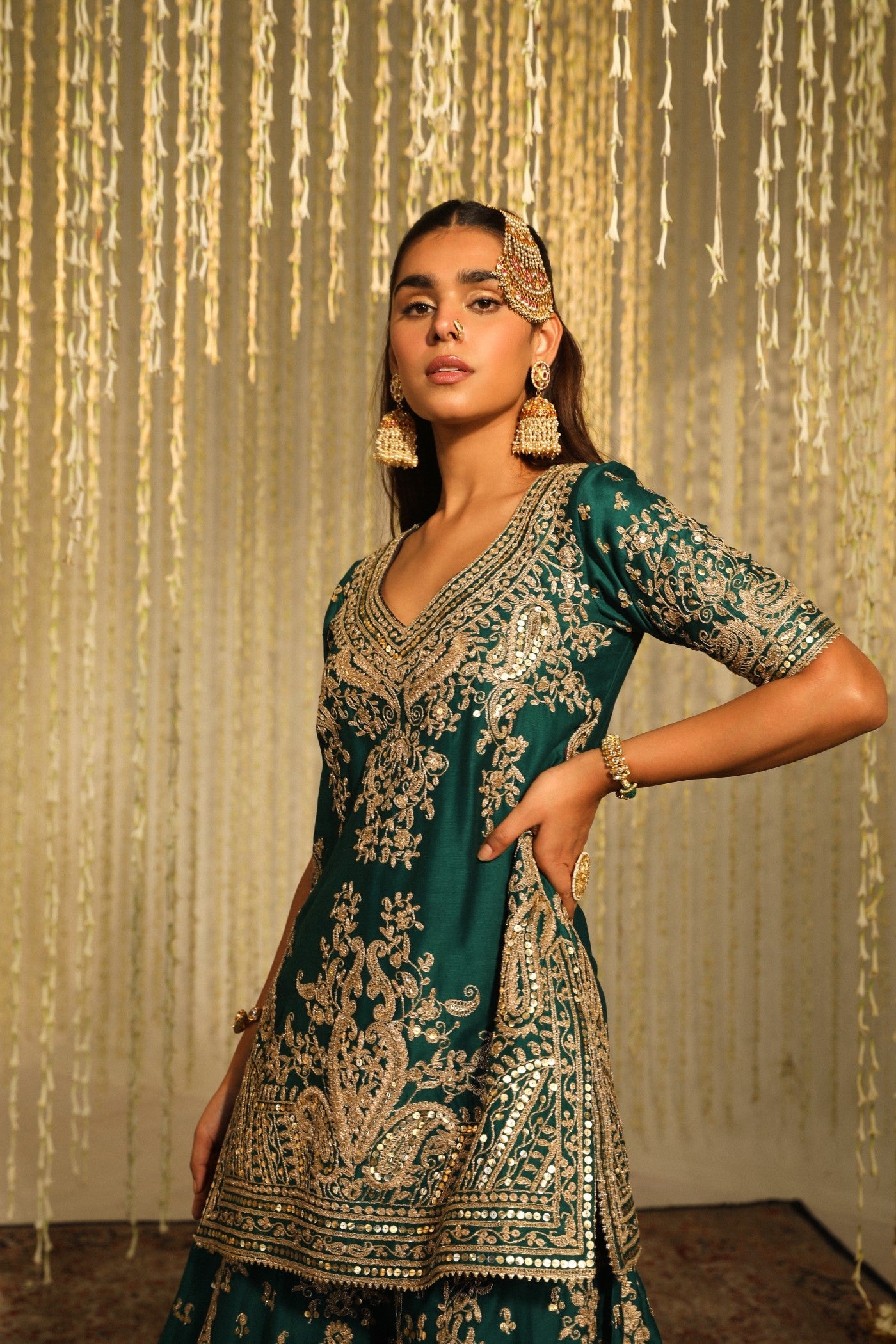 AAFIYA - EMERALD GREEN SHARARA (LXRTS)