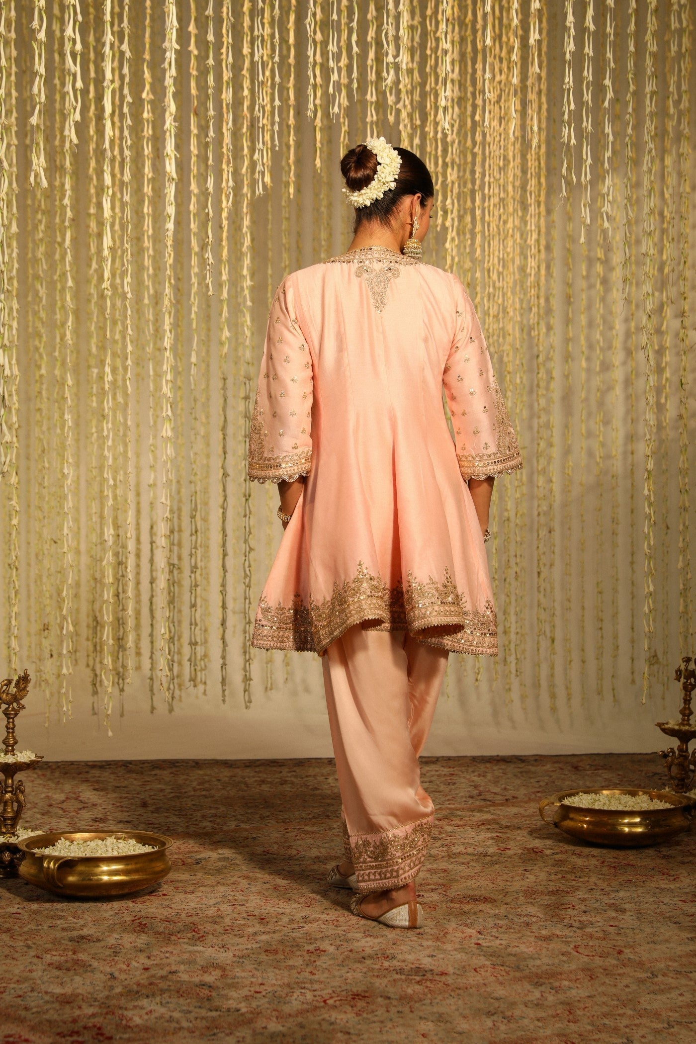 WARIZAH - ROSEPINK SHORT ANARKALI WITH SALWAR AND DUPATTA (LXRTS)