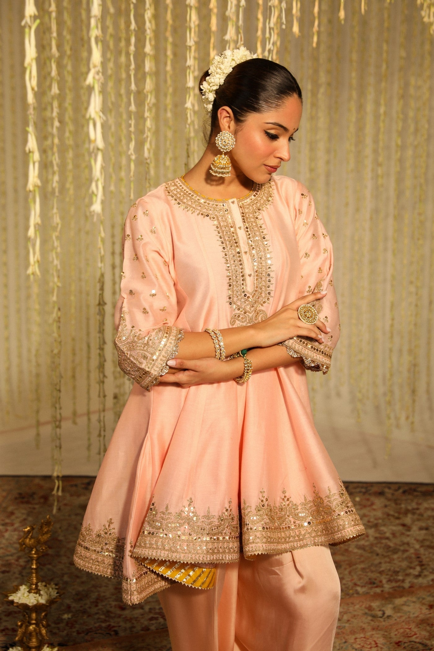 WARIZAH - ROSEPINK SHORT ANARKALI WITH SALWAR AND DUPATTA (LXRTS)