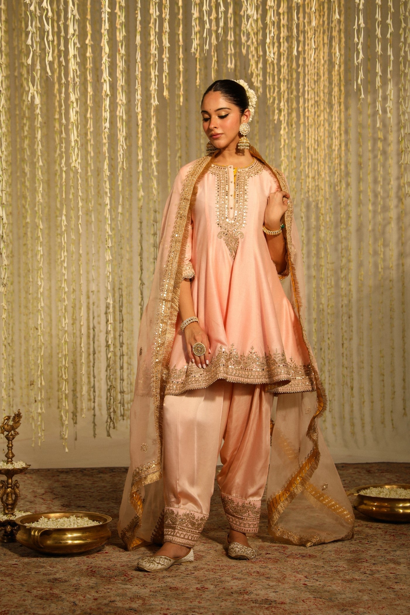 WARIZAH - ROSEPINK SHORT ANARKALI WITH SALWAR AND DUPATTA (LXRTS)