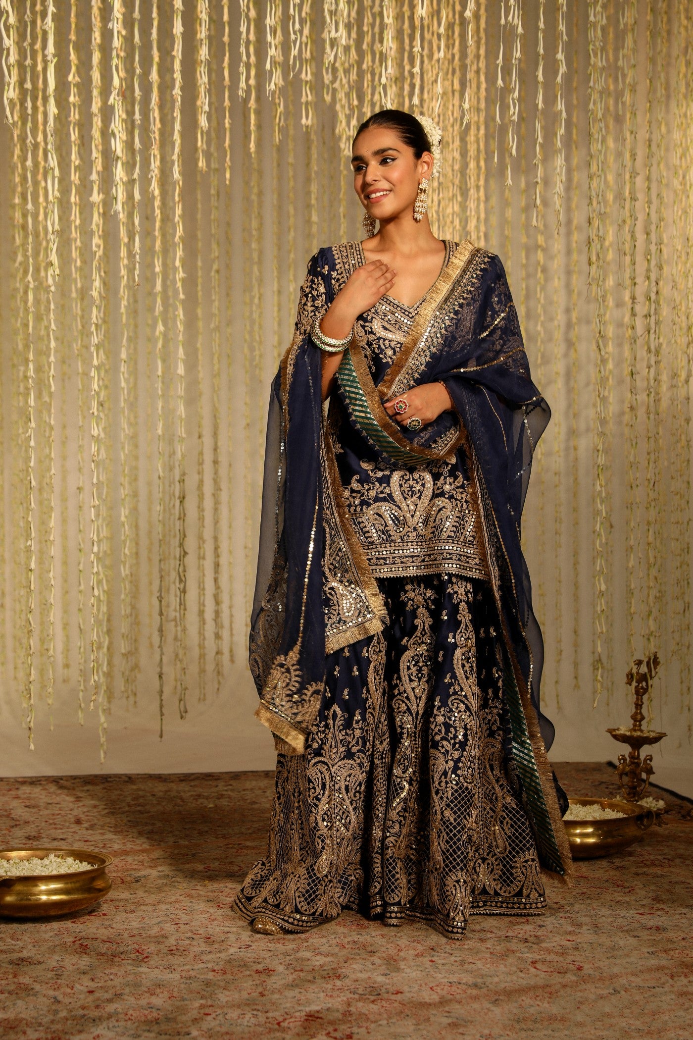 Upasini Ghai in AAFIYA - DEEP BLUE LEHENGA