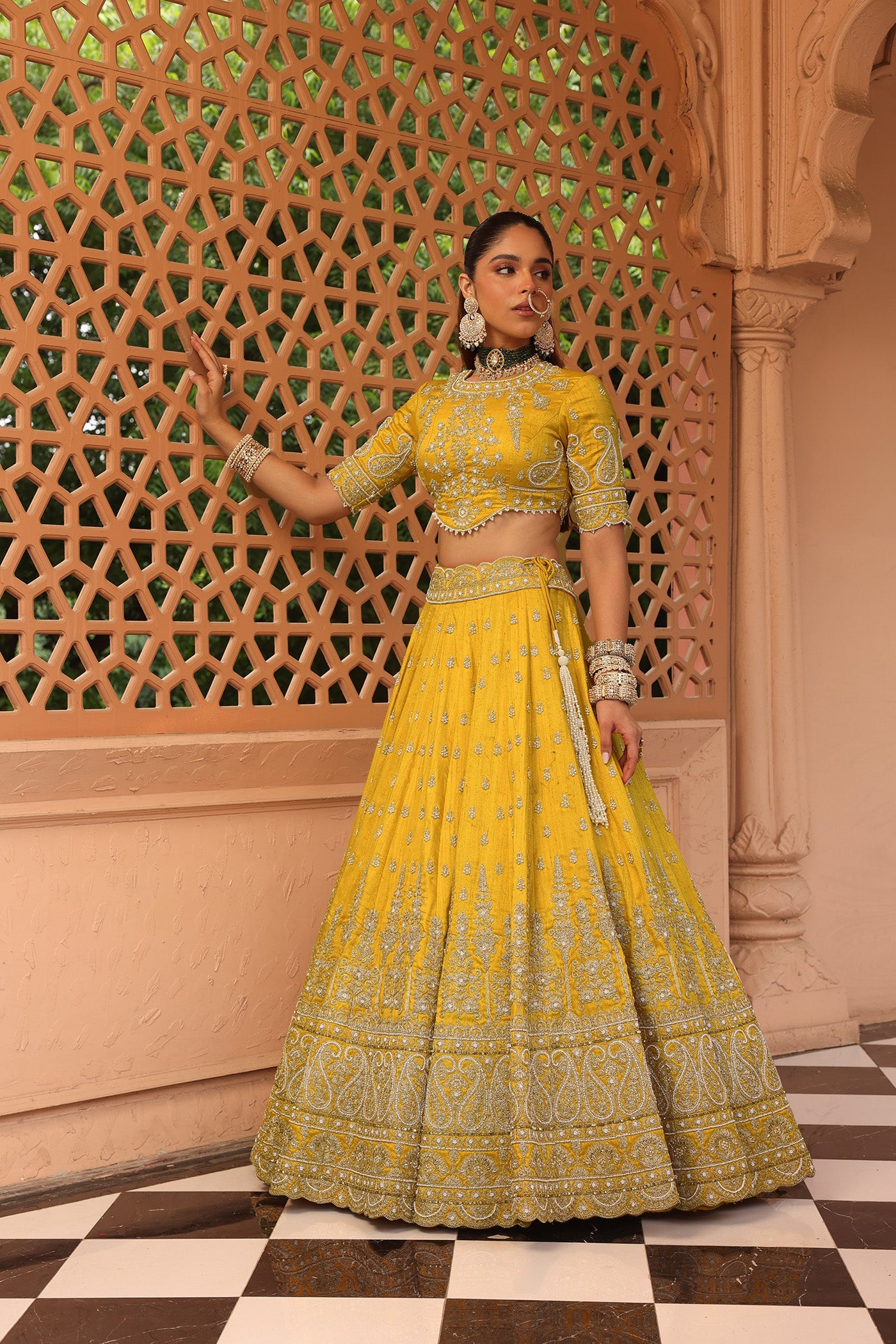 Uzma - Mustard Lehenga with Blouse and Dupatta (Lxrts)