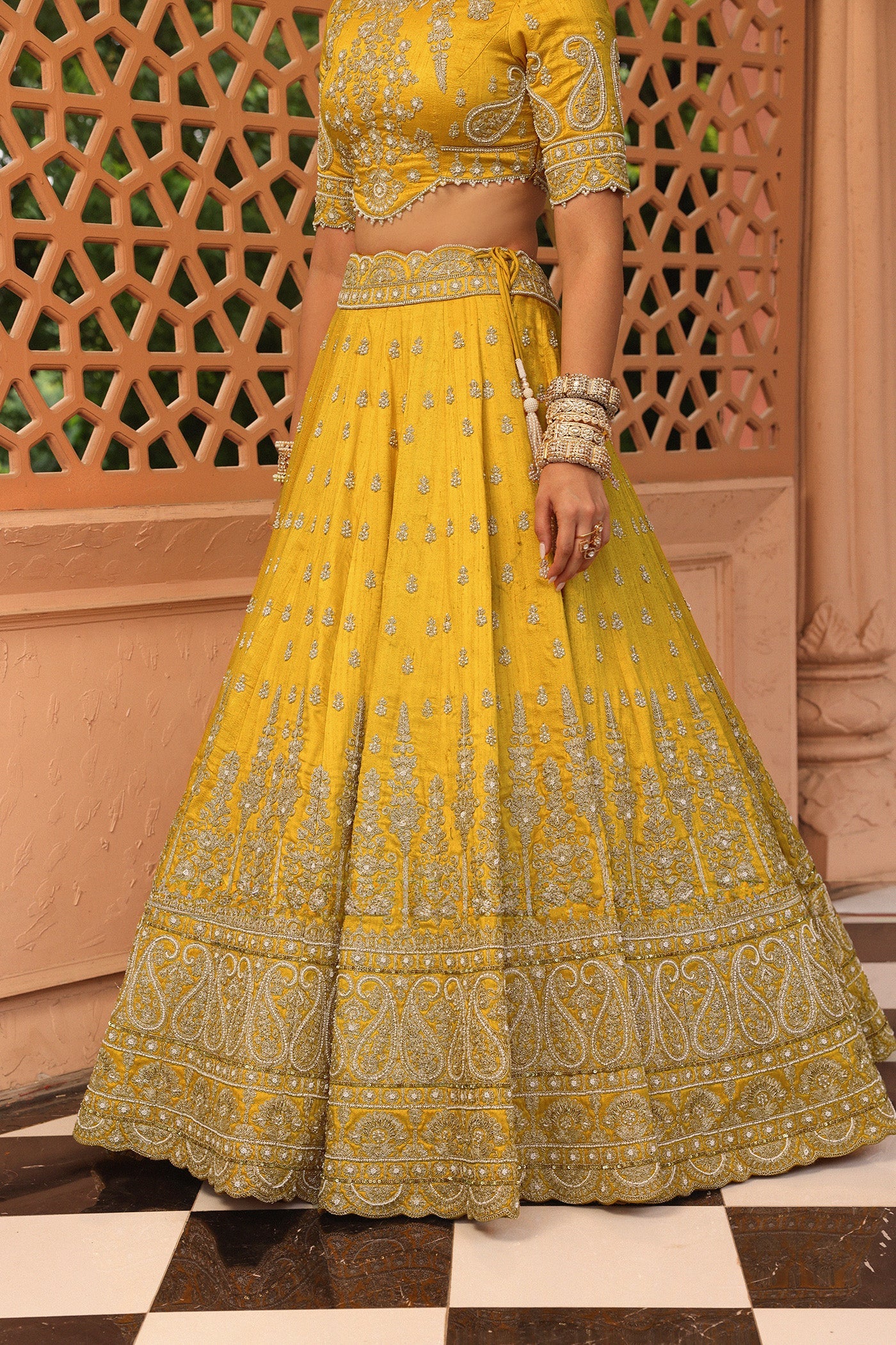 Uzma - Mustard Lehenga with Blouse and Dupatta (Lxrts)