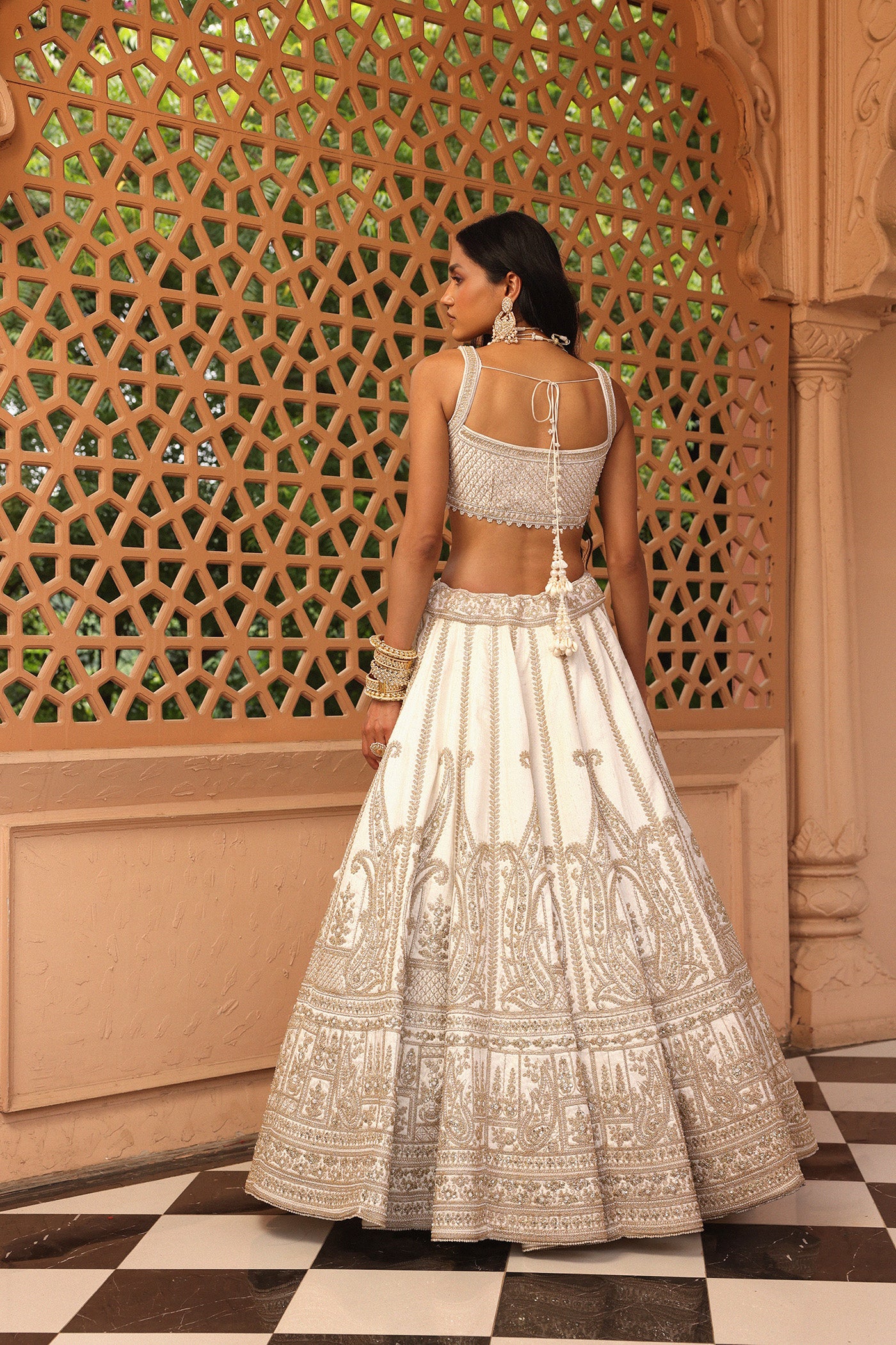 Iqra - Ivory Lehenga with Blouse and Dupatta