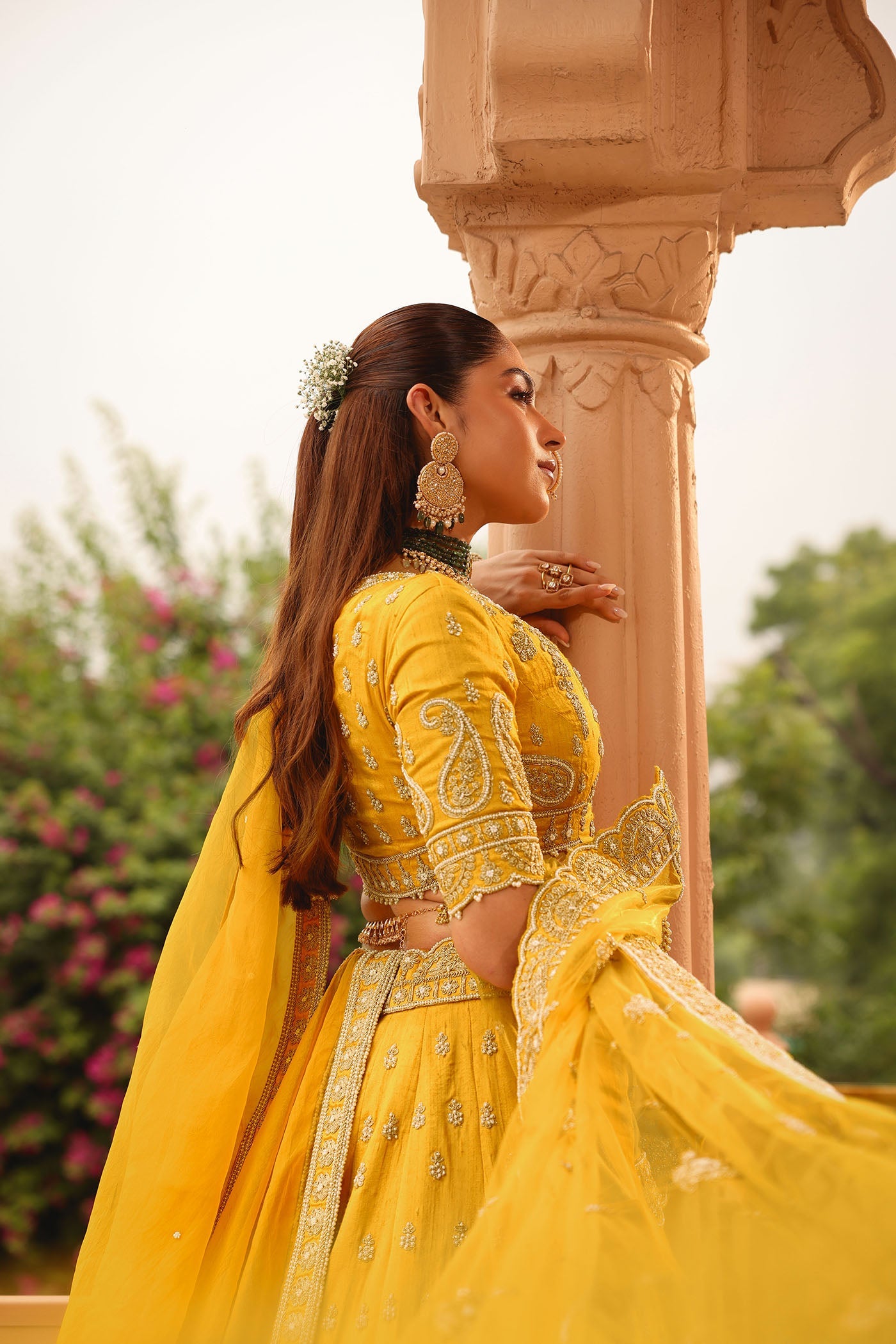 Uzma - Mustard Lehenga with Blouse and Dupatta (Lxrts)