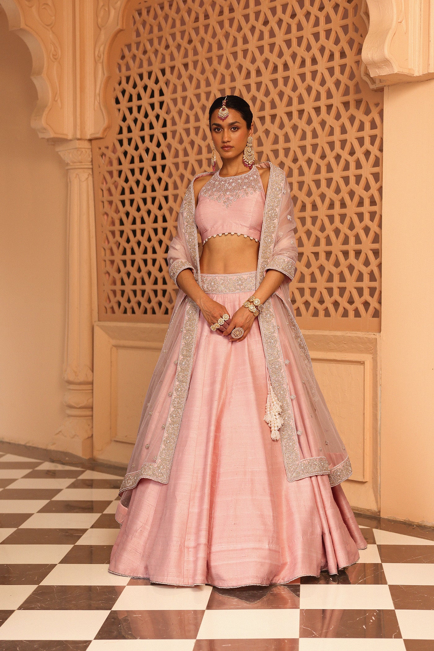 Humeyra - Rosepink Lehenga with Blouse and Dupatta