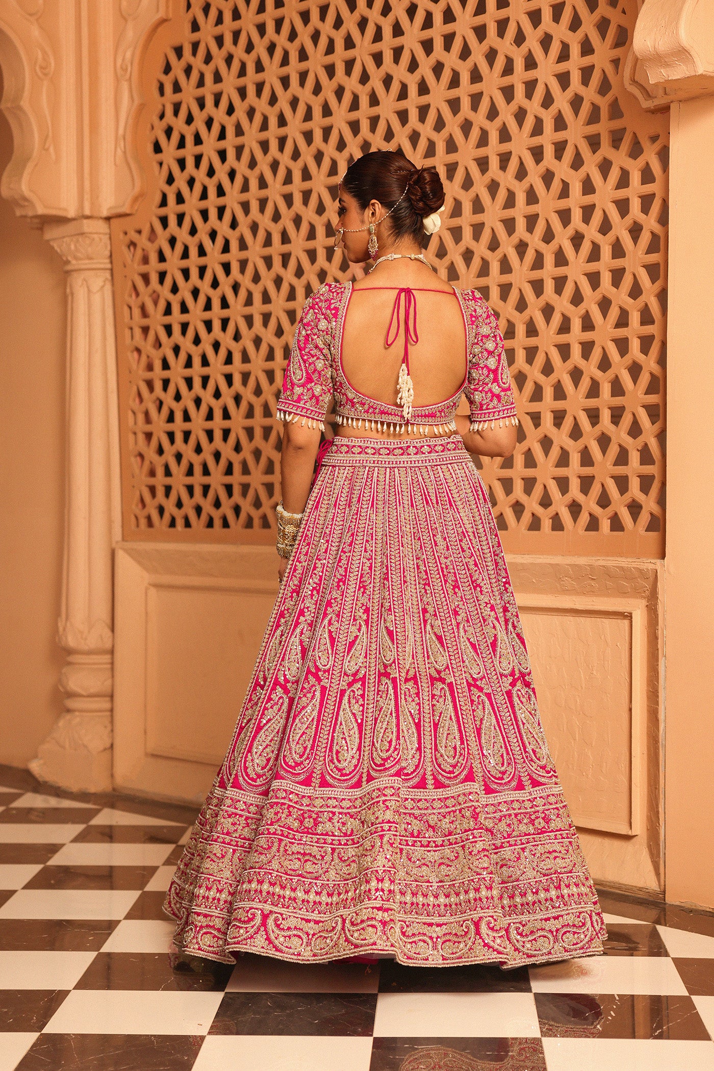 Inaya - Hotpink Lehenga with Blouse and Dupatta