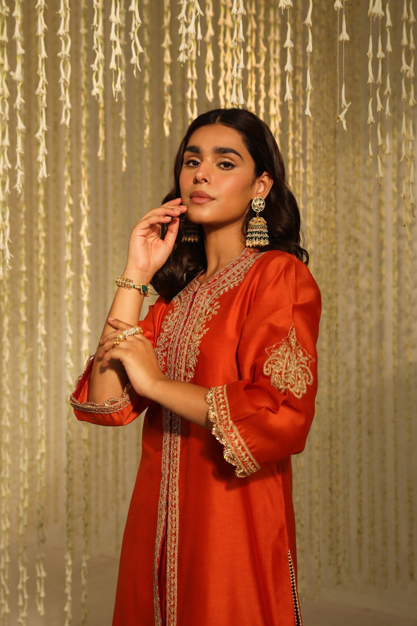 GULBANO - BURNT ORANGE SHORT KURTA WITH DHOTI