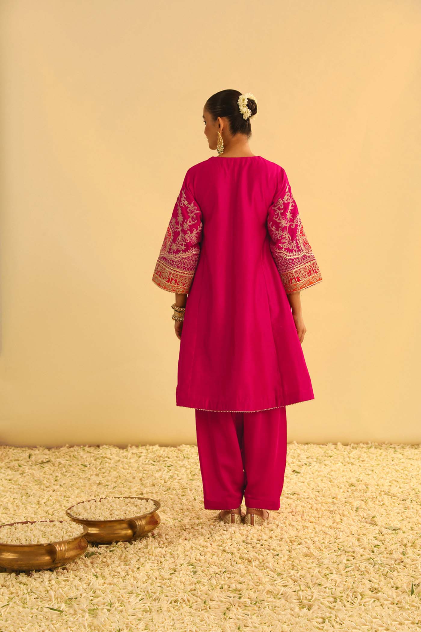 MOHSINA - HOTPINK SHORT KALIDAAR CHAUGA WITH SALWAR