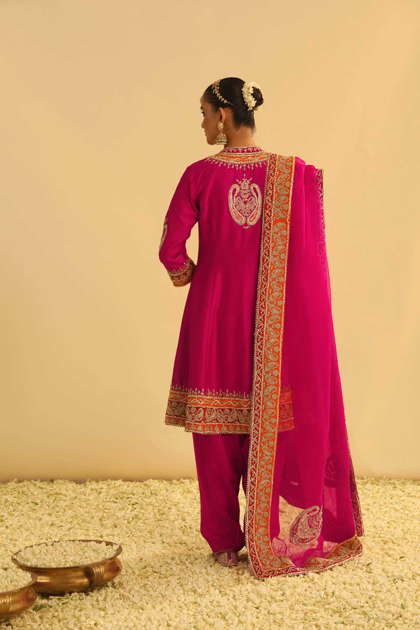 Rayana - Hotpink A-line Kurta with Salwar & Dupatta