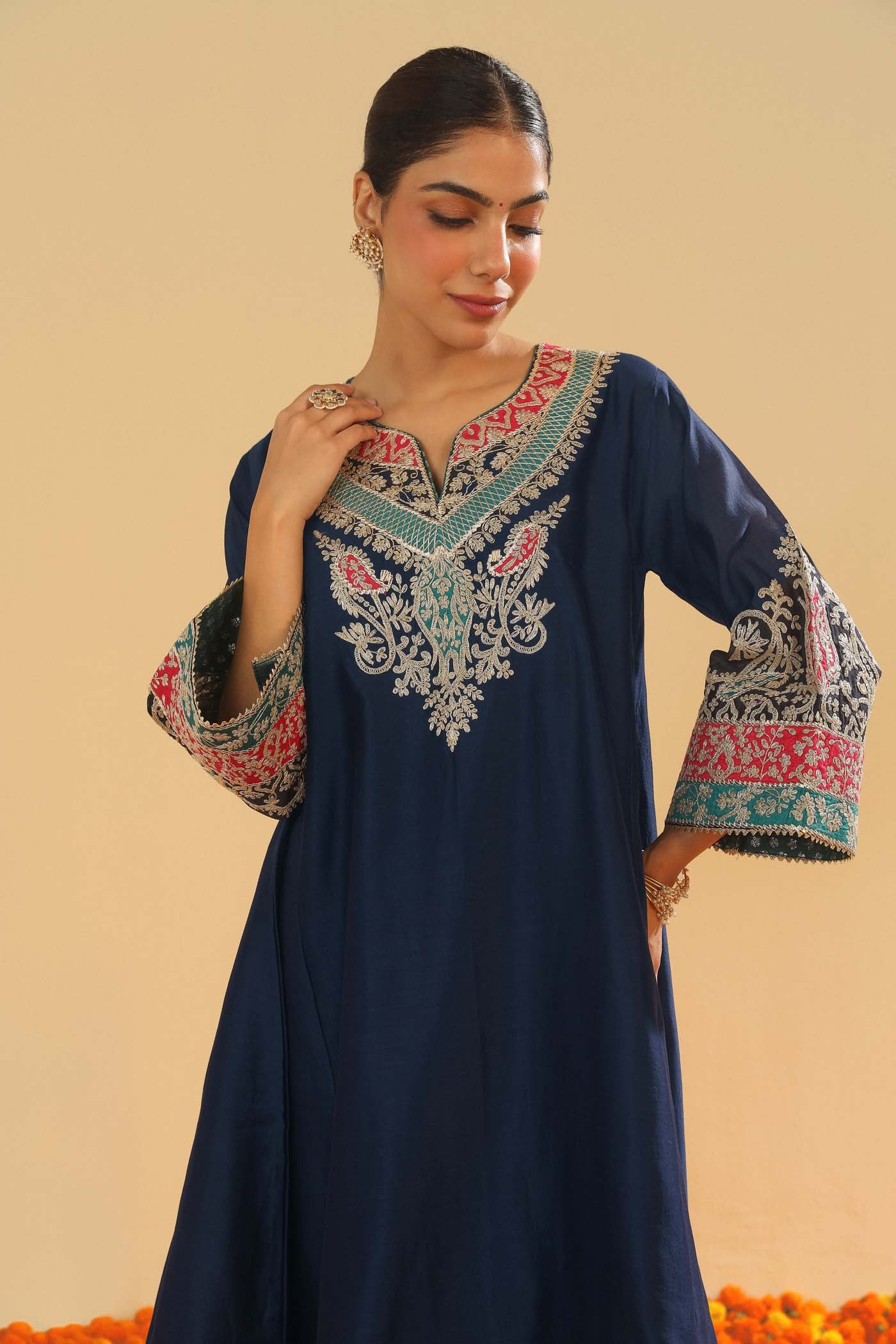 Mehrish - Purple Short Kalidaar Chauga with Salwar