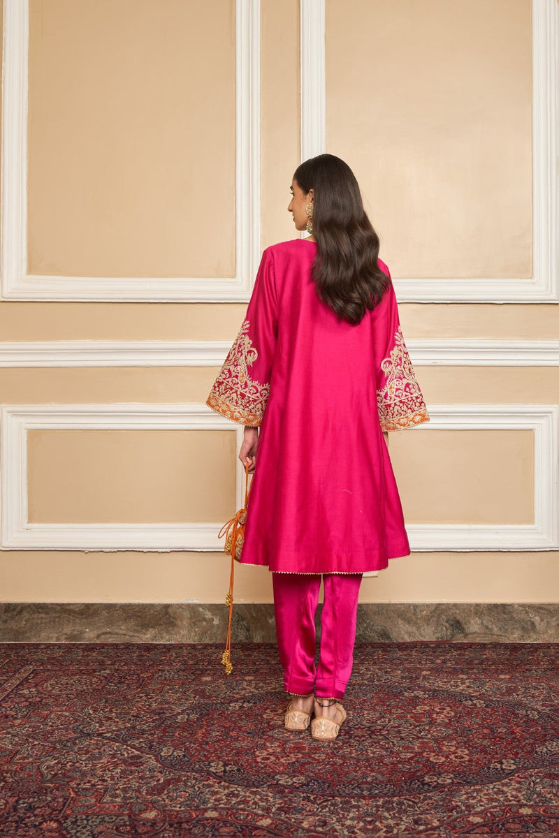 MEHRISH - Rani Hotpink SHORT KALIDAAR CHOGA WITH SALWAR (LXRTS)