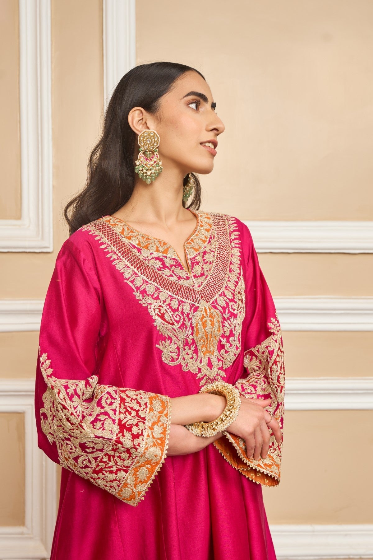 MEHRISH - HOTPINK SHORT KALIDAAR CHOGA WITH SALWAR (LXRTS)
