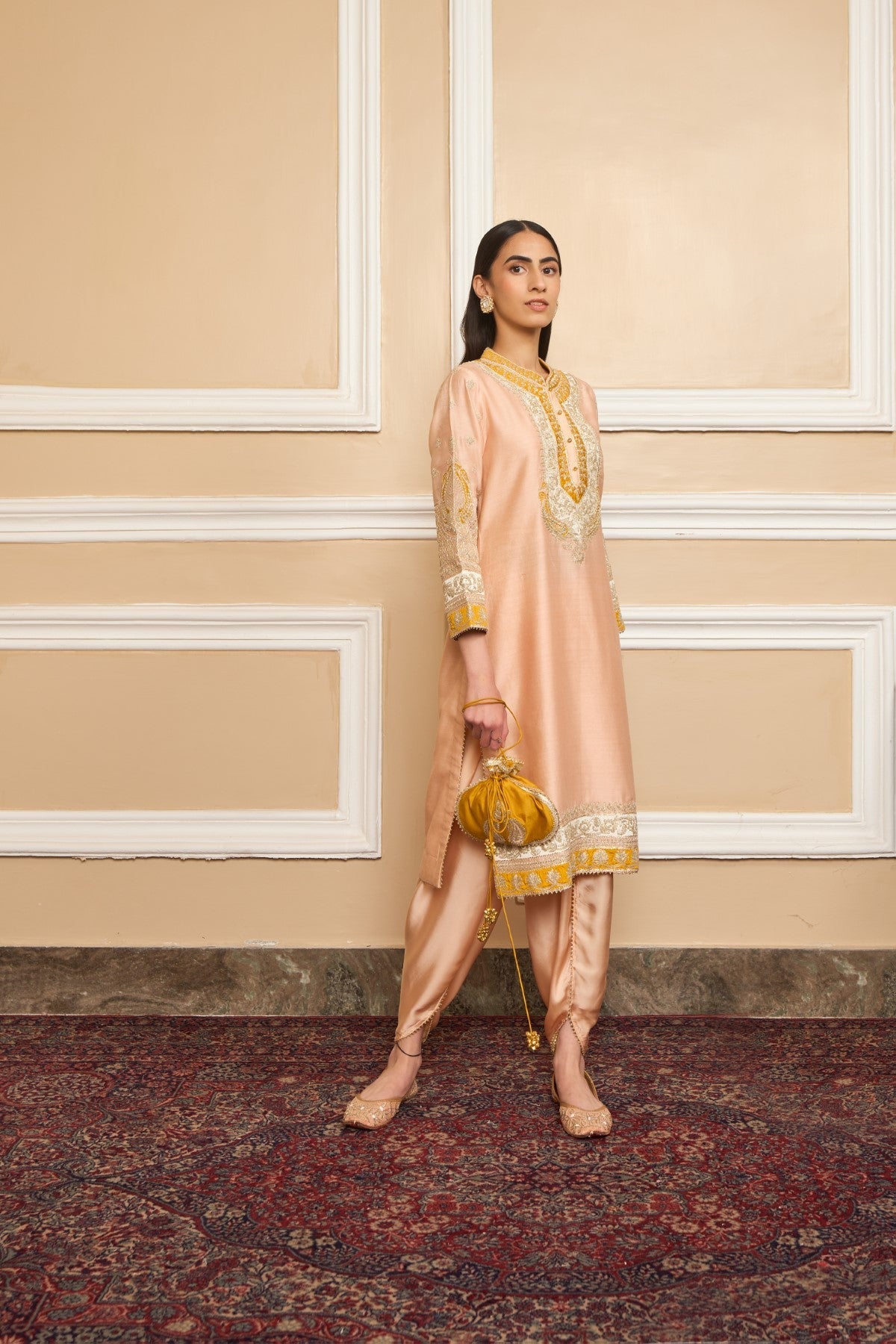 MYREEN - ROSEPINK KURTA WITH DHOTI (LXRTS)