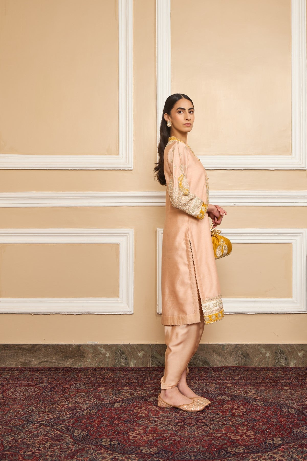 MYREEN - ROSEPINK KURTA WITH DHOTI (LXRTS)