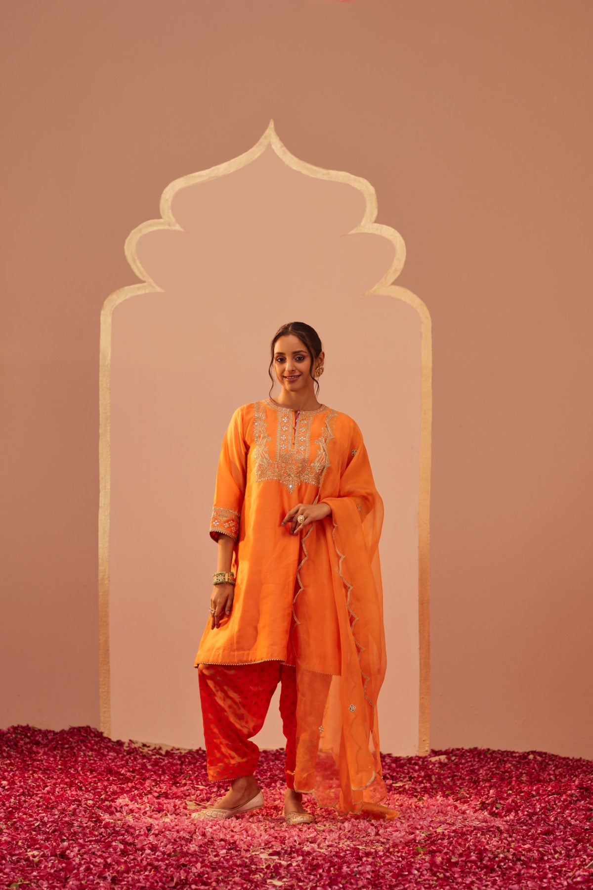 Aymra - Tangerine Orange Kurta Set