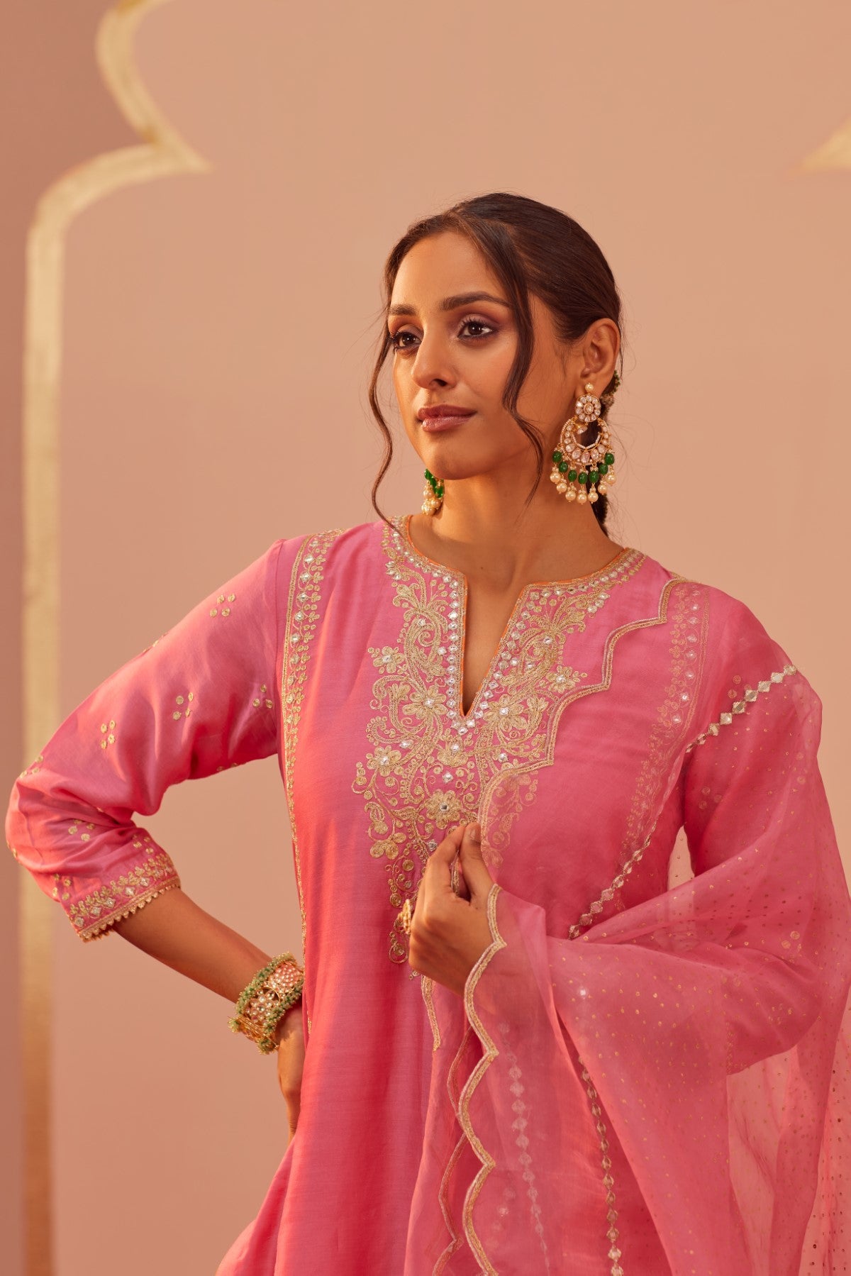 Aaima- Flamingo Pink Kurta Salwar Set