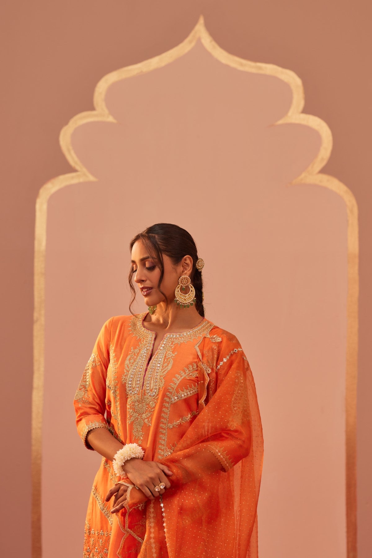 Rashida - Tangerine Orange Kurta Salwar Set