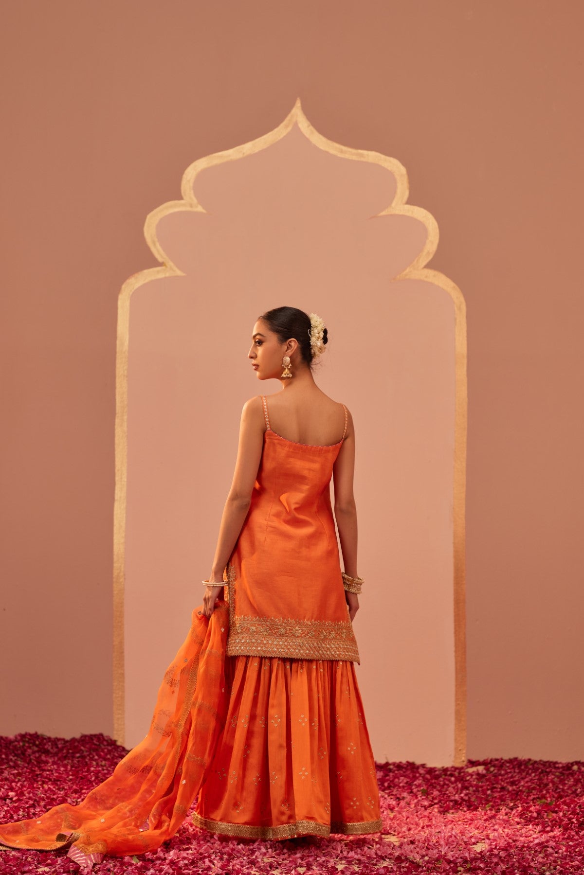 Yasmin - Tangerine Orange Kurta Garara Set