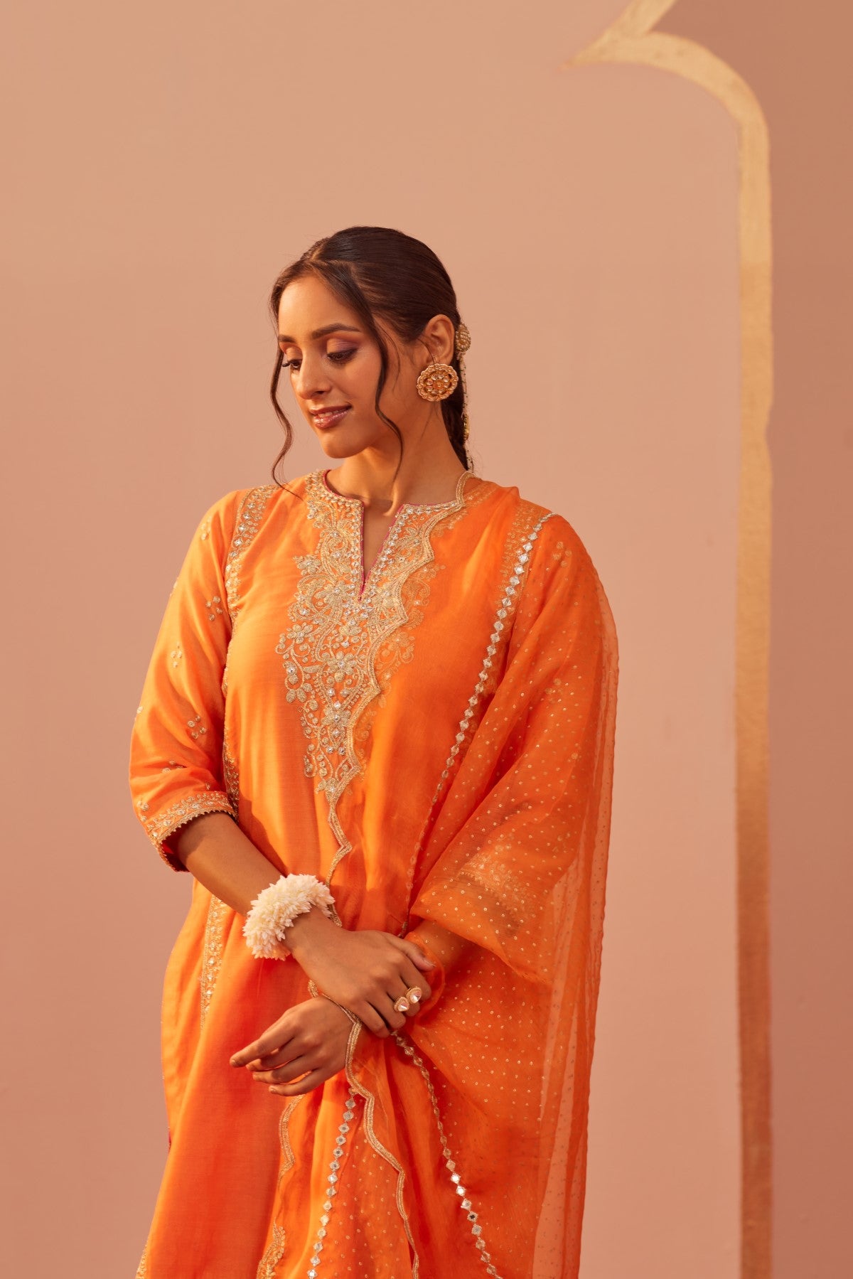 Aaima- Tangerine Orange Kurta Salwar Set