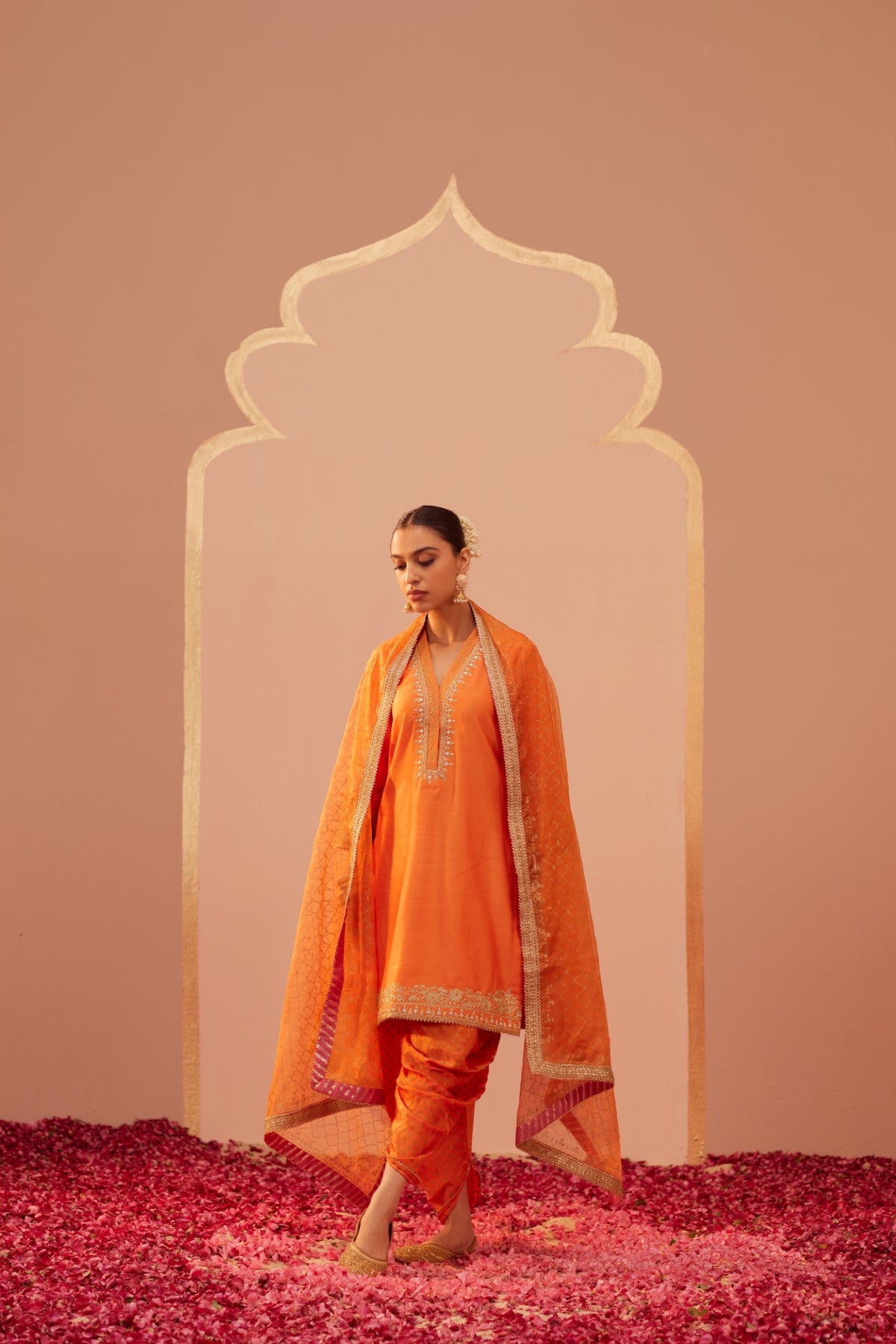 Faheeda - Tangerine Orange  Kurta Set