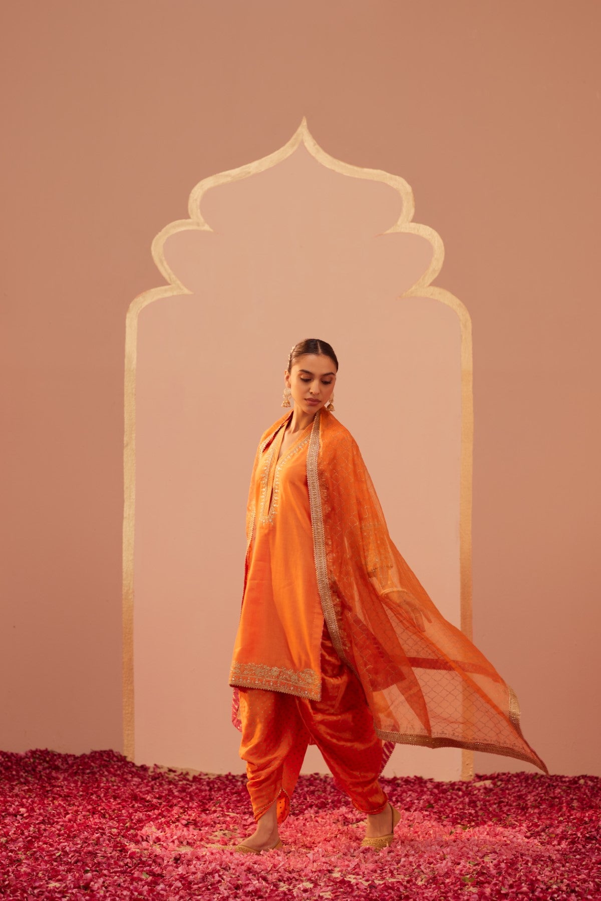 Faheeda - Tangerine Orange  Kurta Set