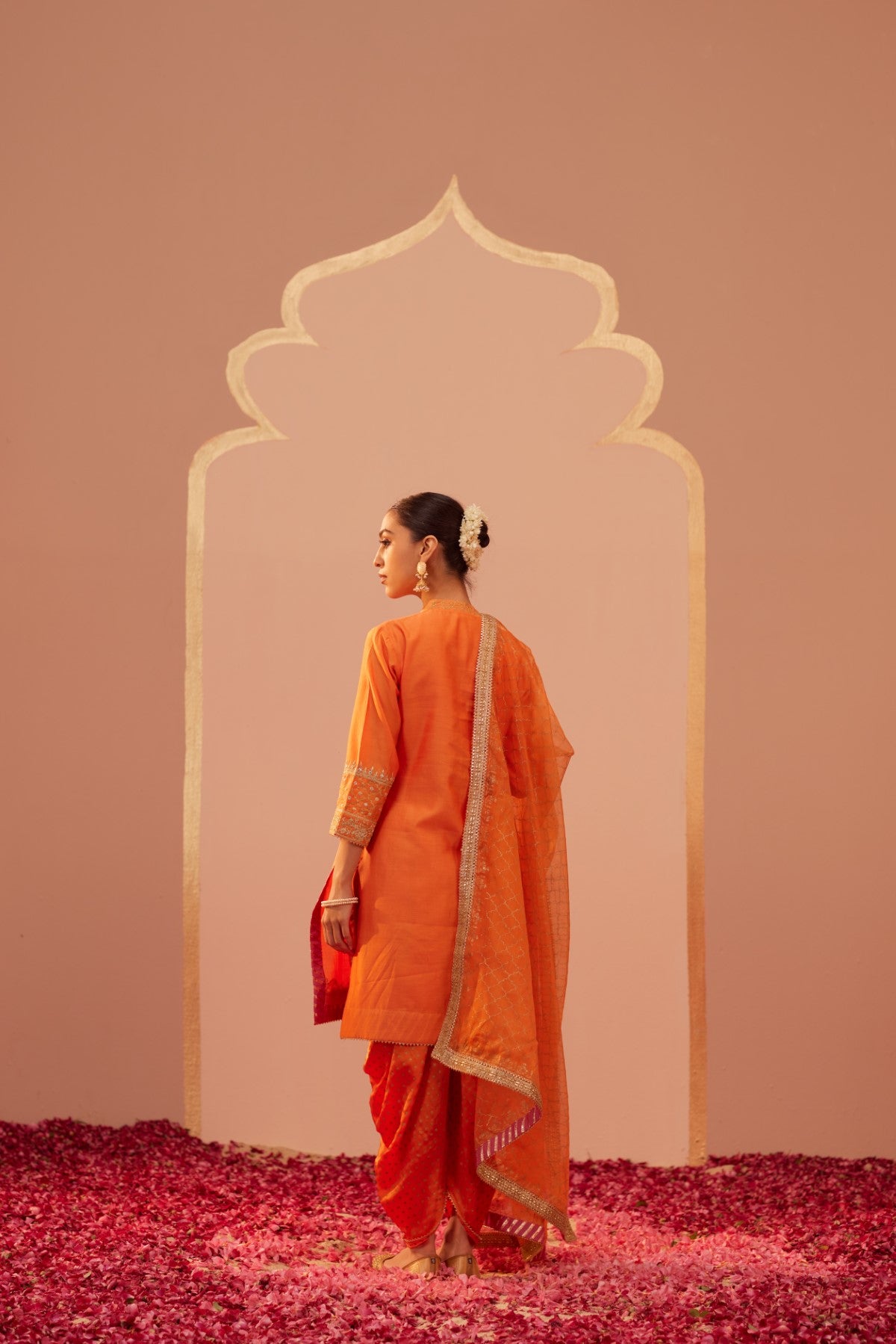 Faheeda - Tangerine Orange  Kurta Set